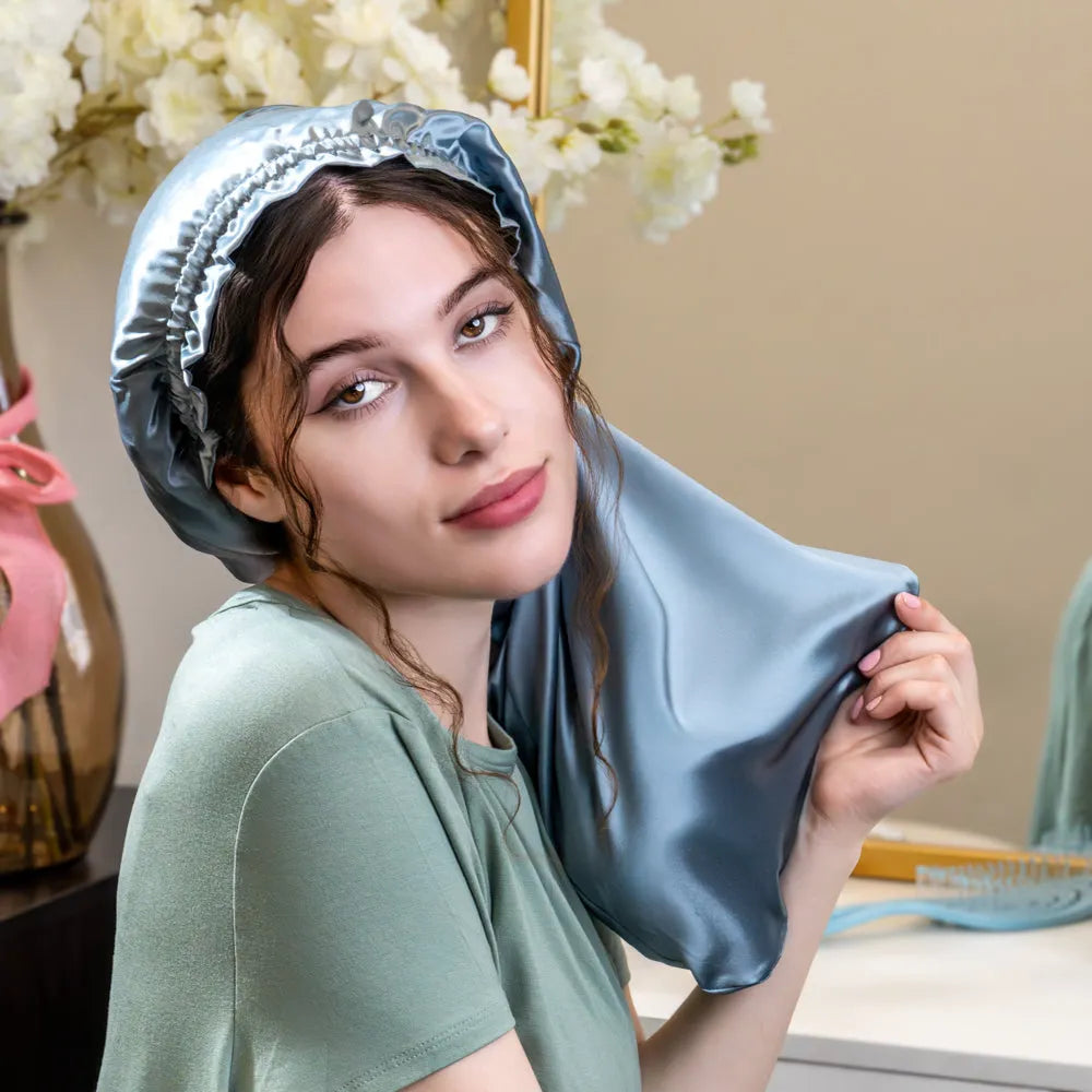 Blissy Cascade Bonnet in Ash Blue