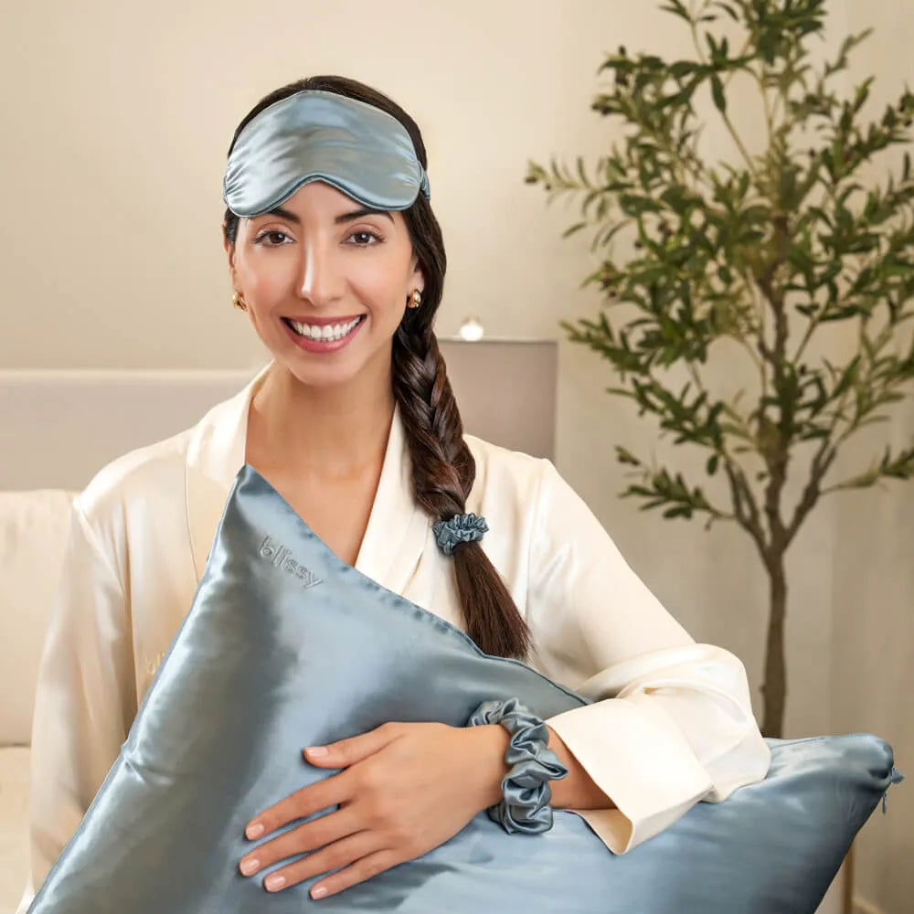 Blissy Dream Set in Ash Blue, Queen Size
