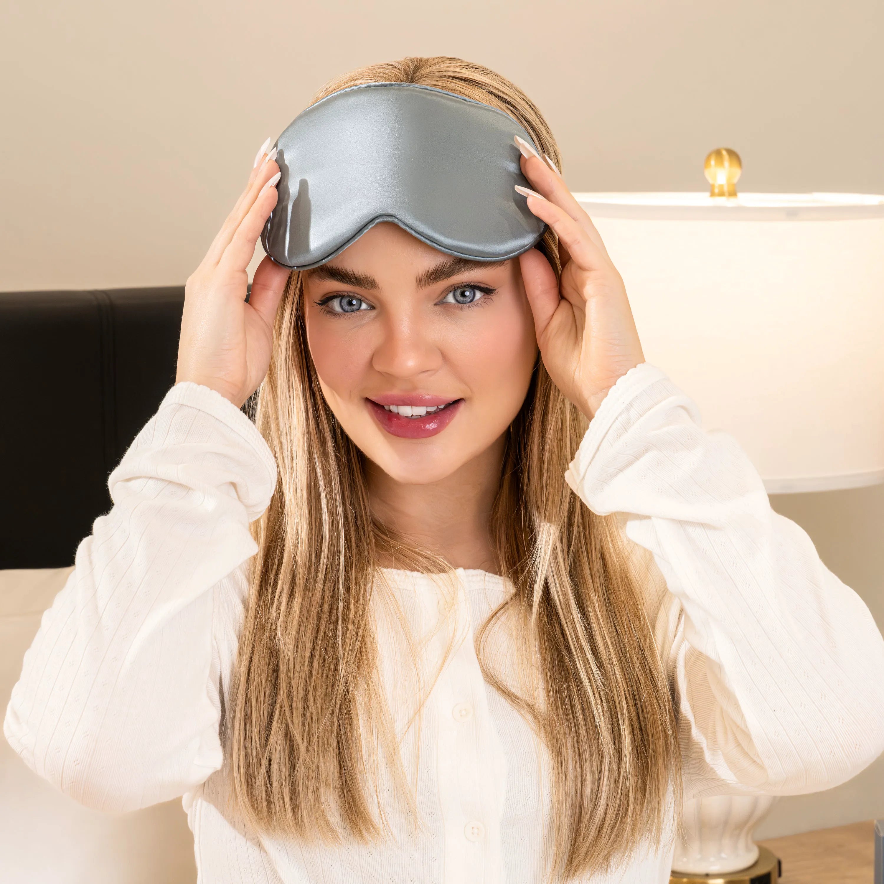 Sleep Mask - Ash Blue - Profile