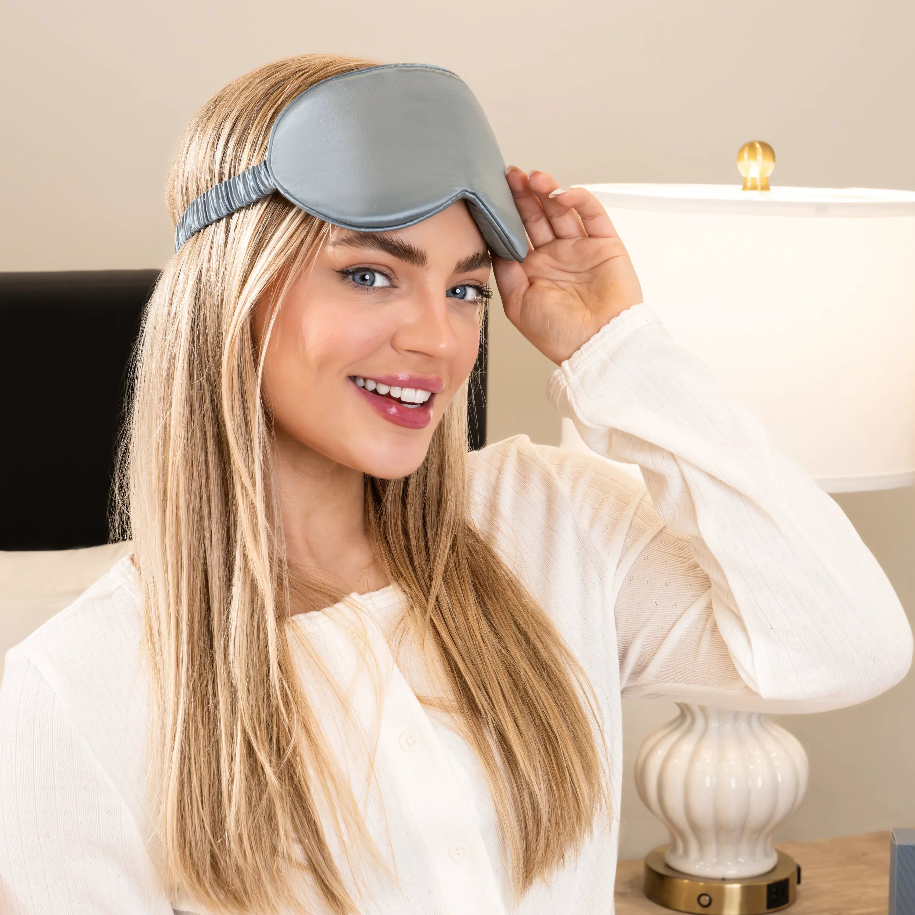 Sleep Mask - Ash Blue - Profile