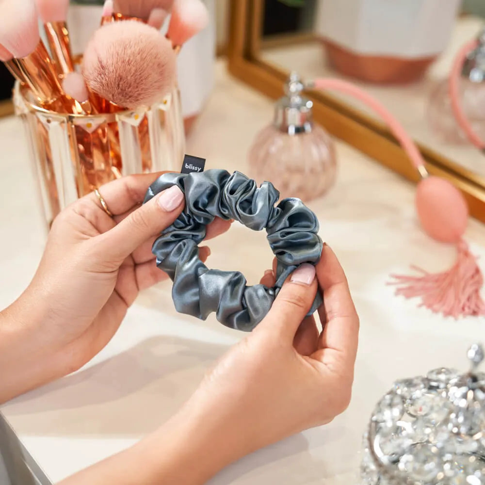 Blissy Scrunchies in Ash Blue
