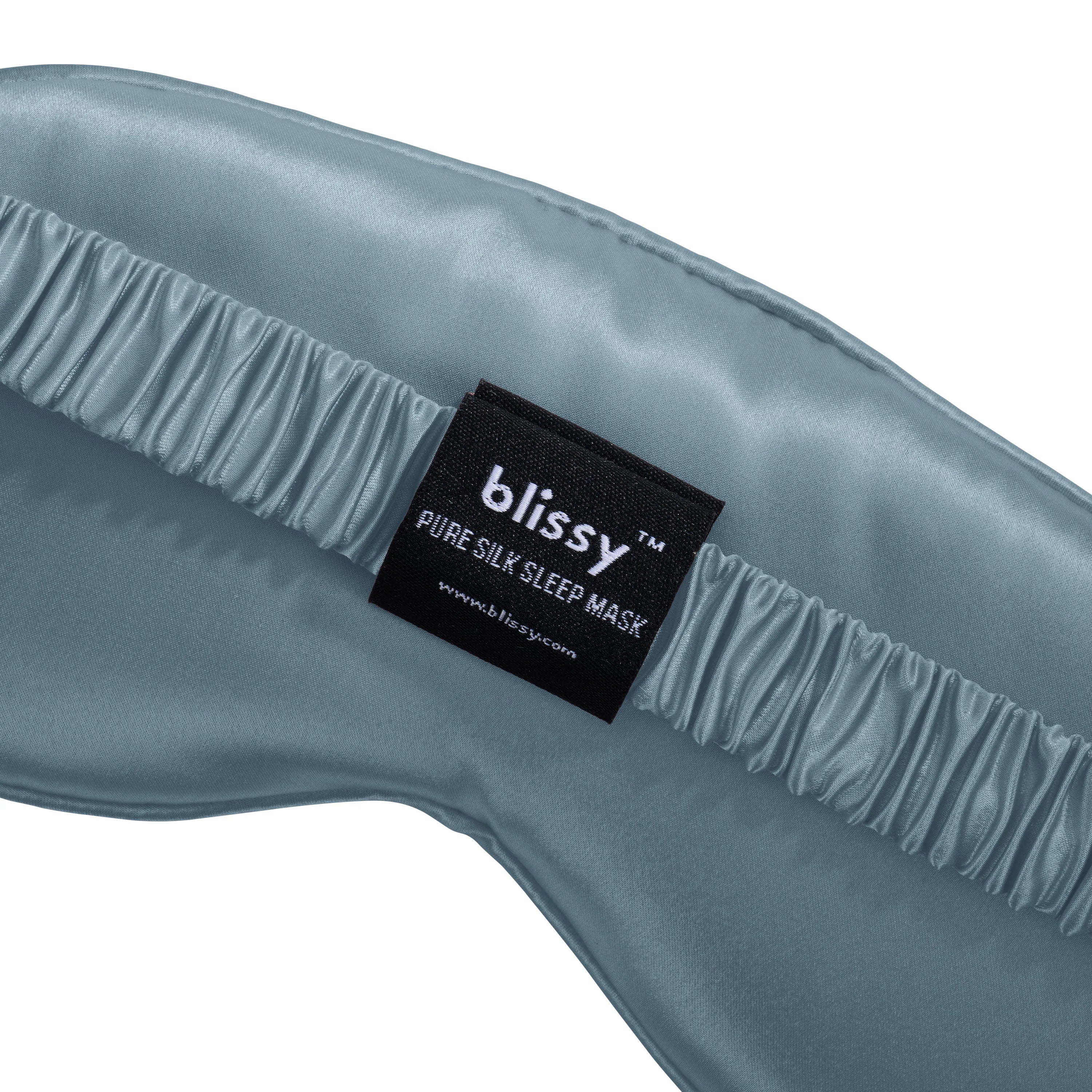 Sleep Mask in Ash Blue with Diamond Quilted Pattern