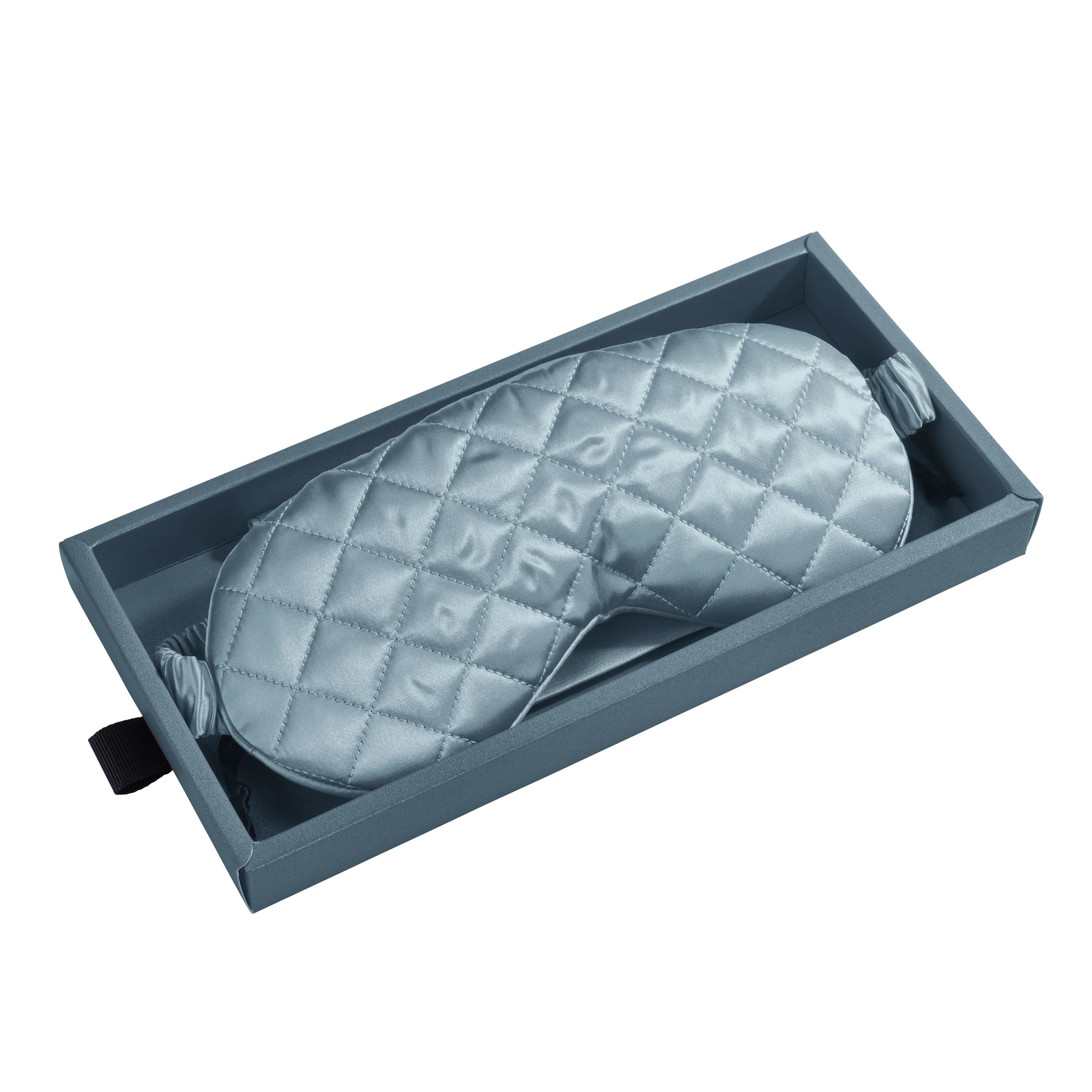 Sleep Mask in Ash Blue with Diamond Quilted Pattern