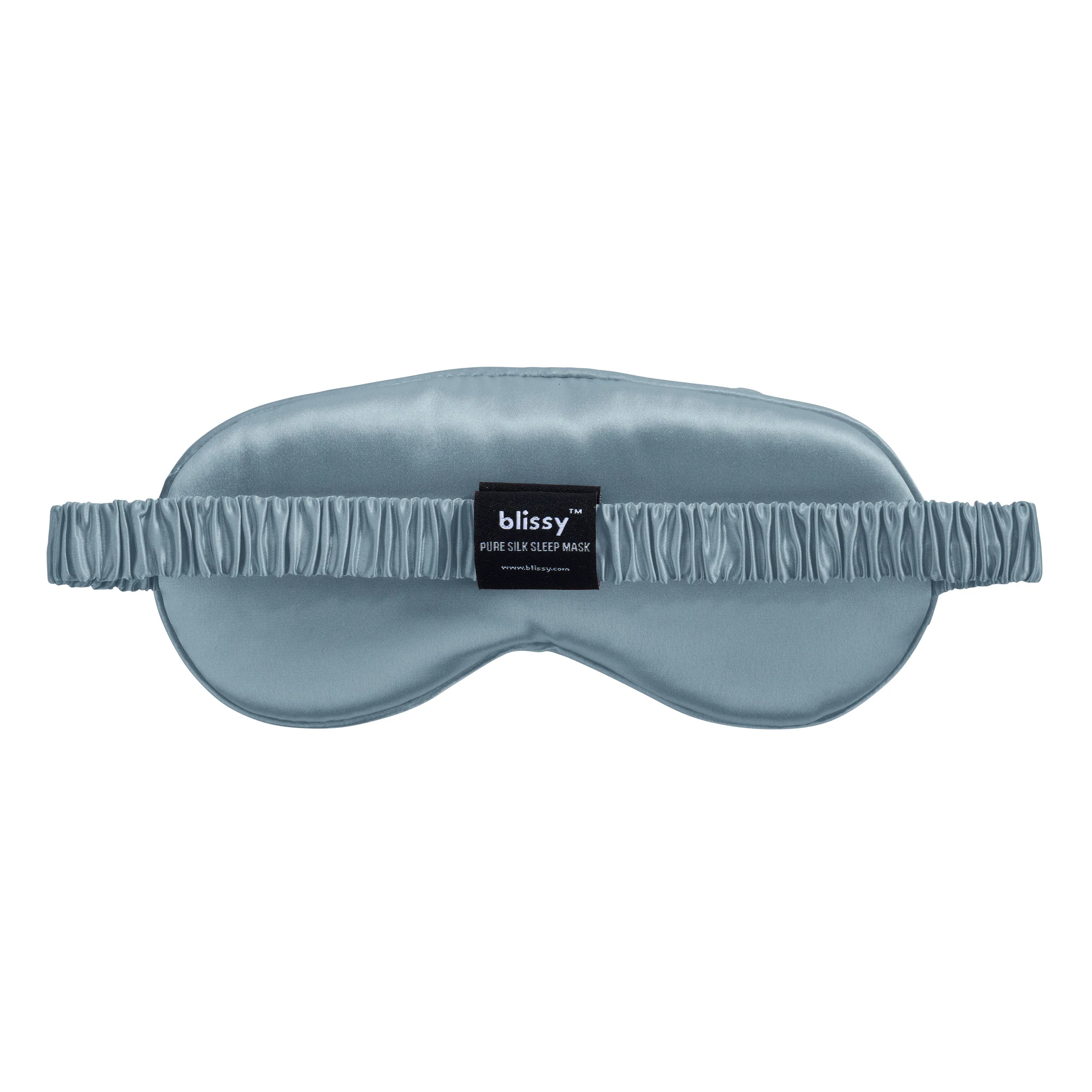 Sleep Mask in Ash Blue with Diamond Quilted Pattern