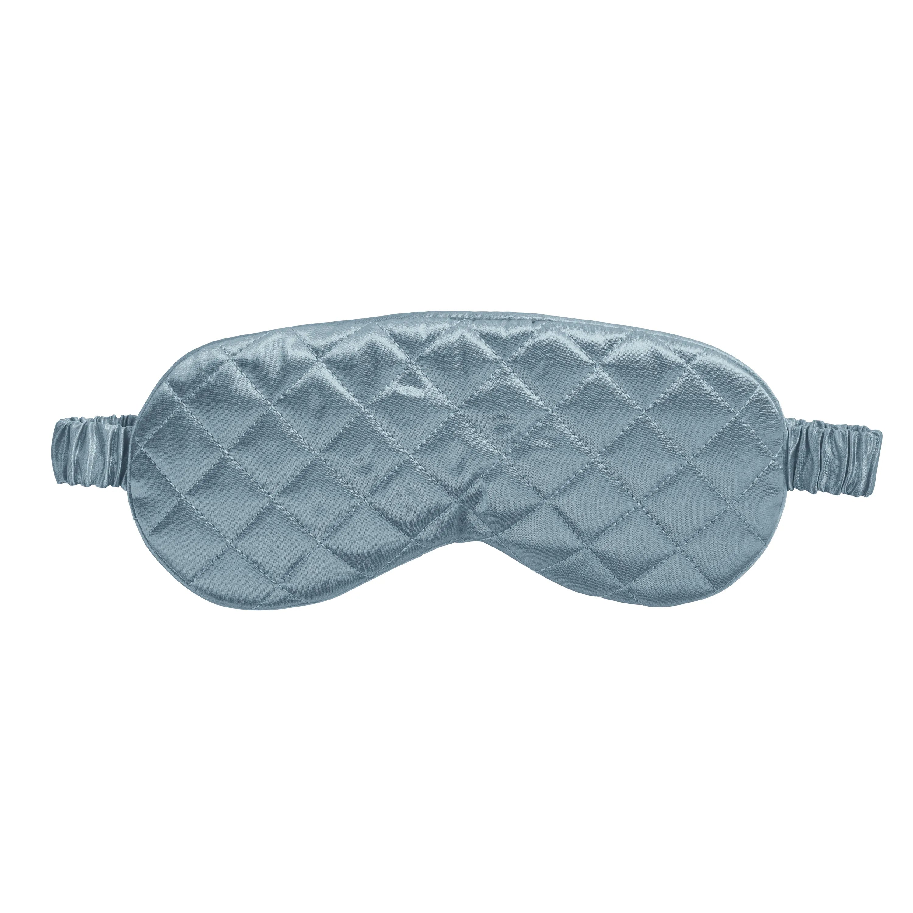 Sleep Mask in Ash Blue with Diamond Quilted Pattern