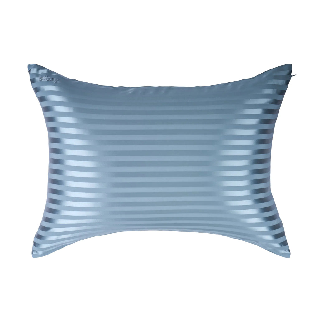 Ash Blue Striped Queen Pillowcase