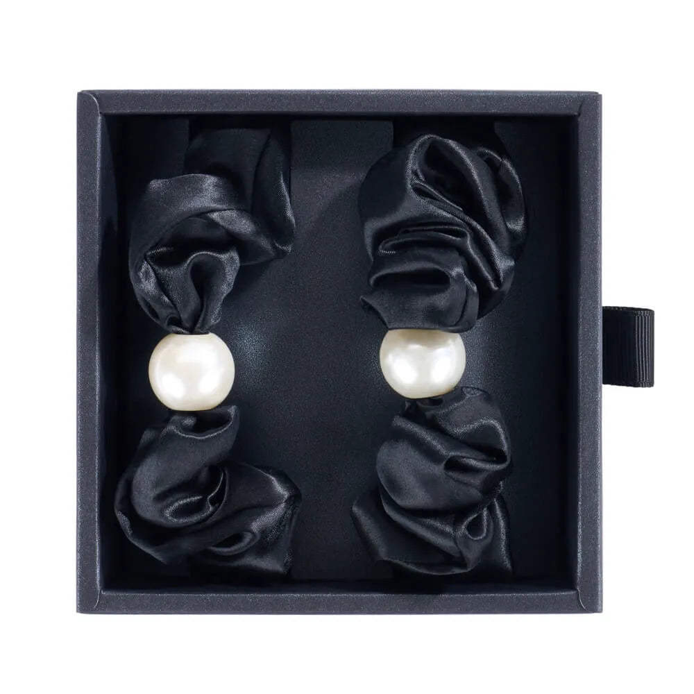 Blissy Pearl Scrunchie - Black