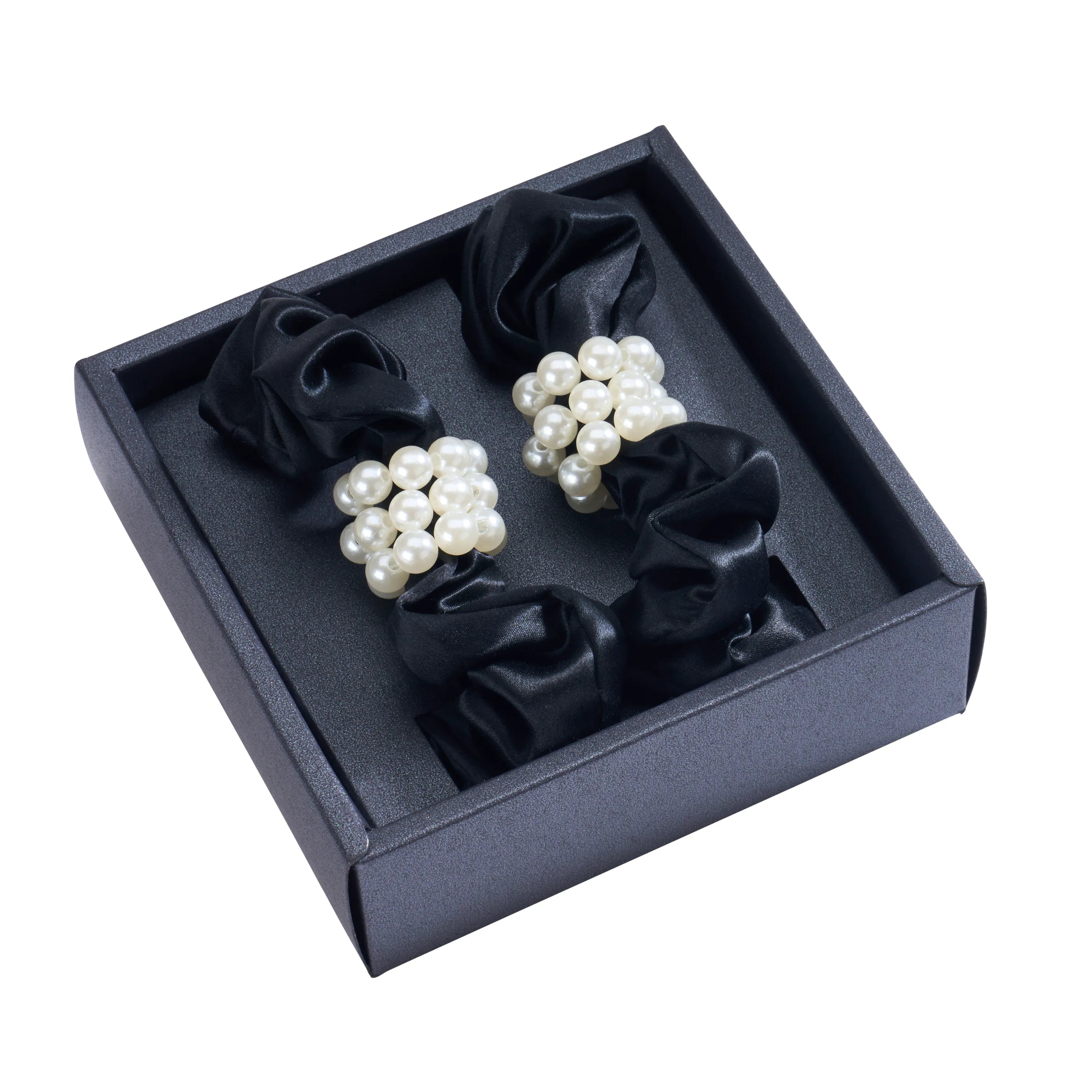 Blissy Petite Pearl Scrunchies in Black