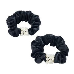 Blissy Petite Pearl Scrunchies in Black
