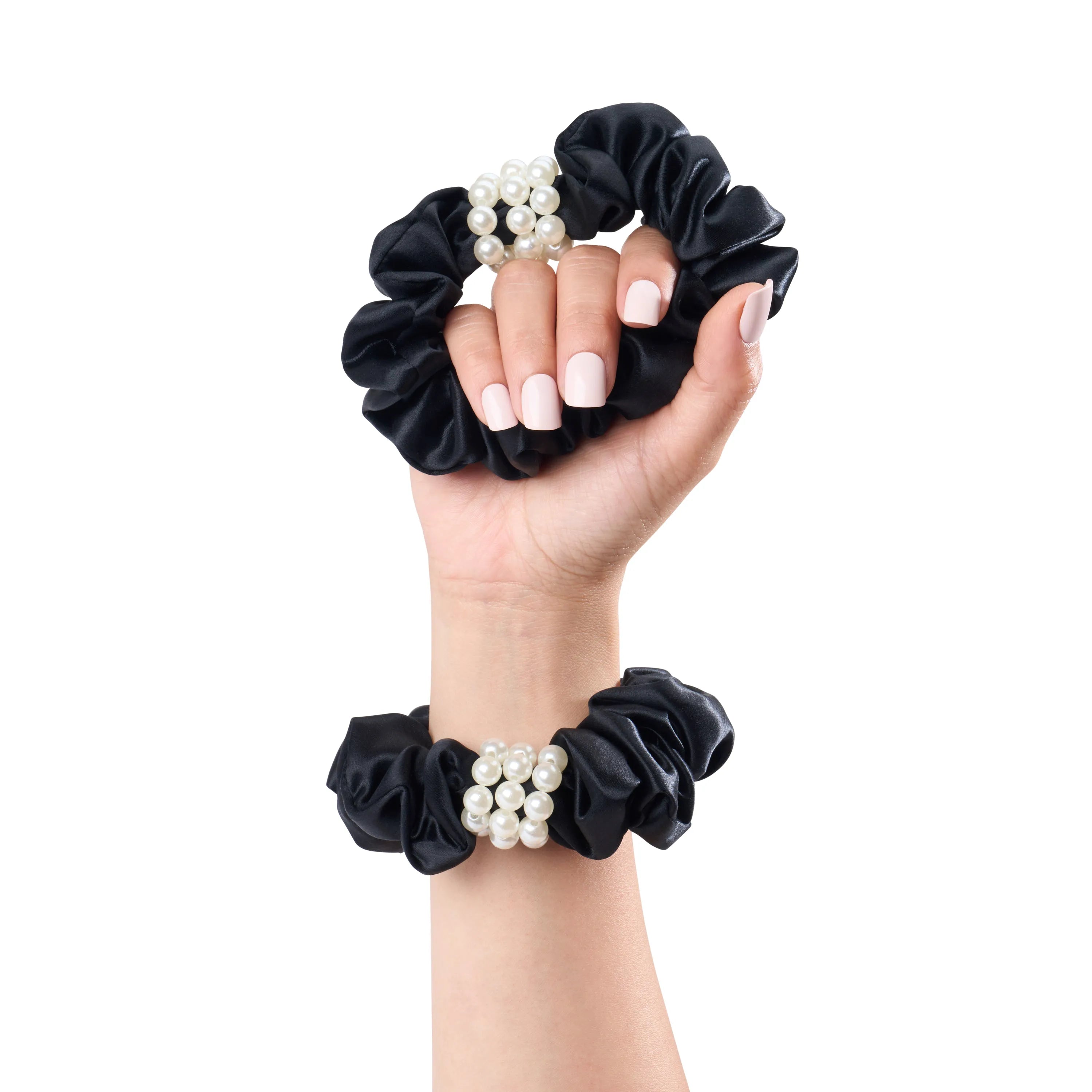 Blissy Petite Pearl Scrunchies in Black
