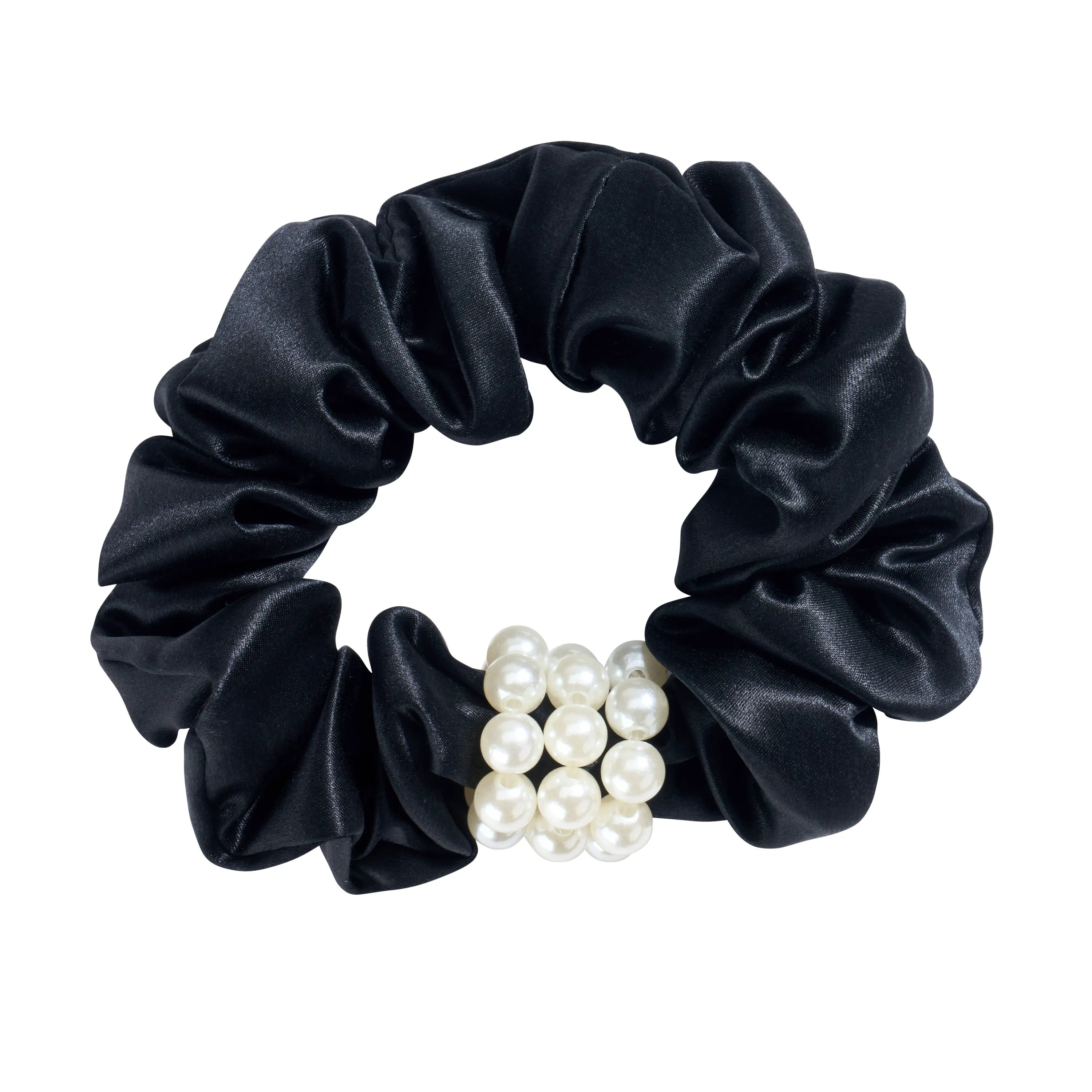 Blissy Petite Pearl Scrunchies in Black