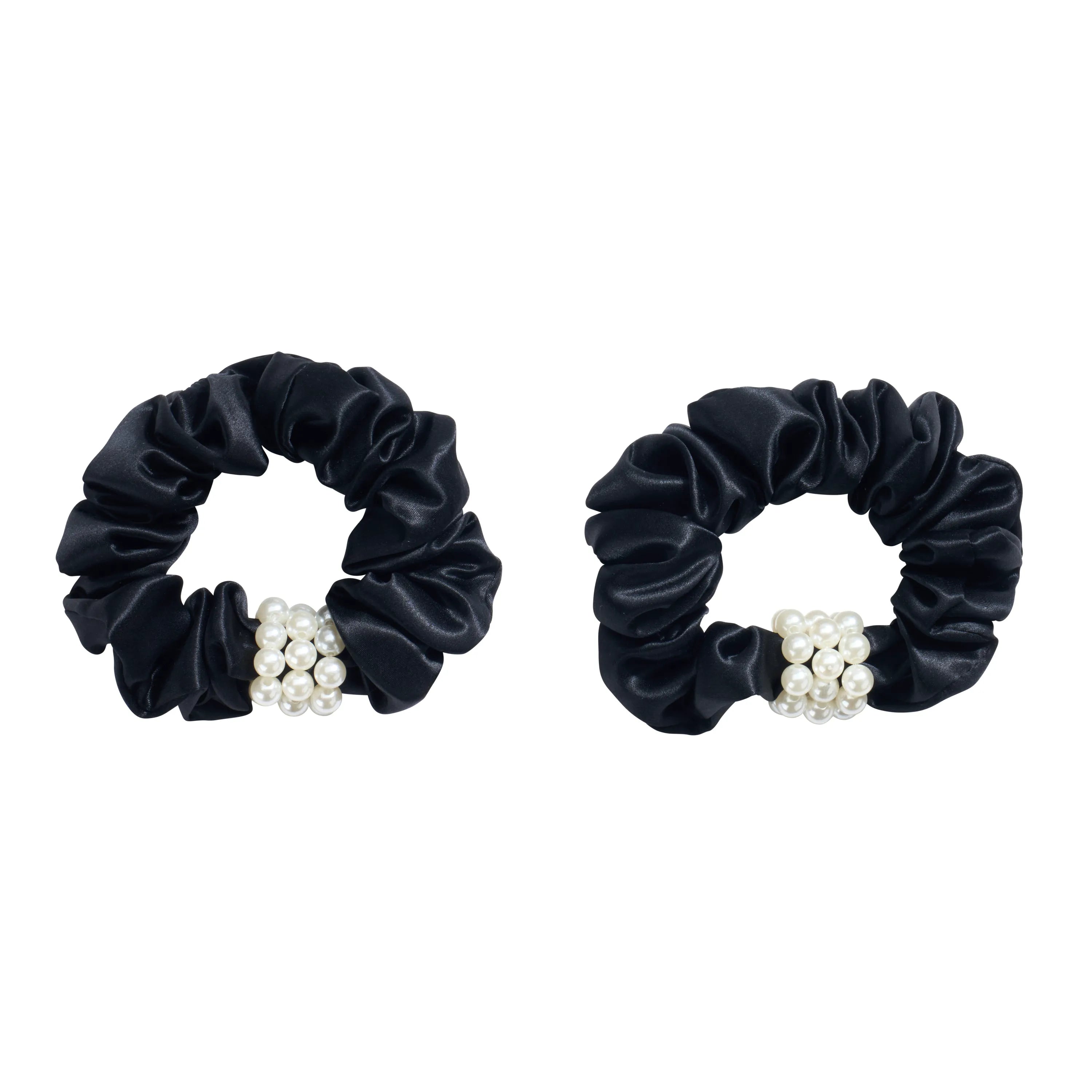 Blissy Petite Pearl Scrunchies in Black