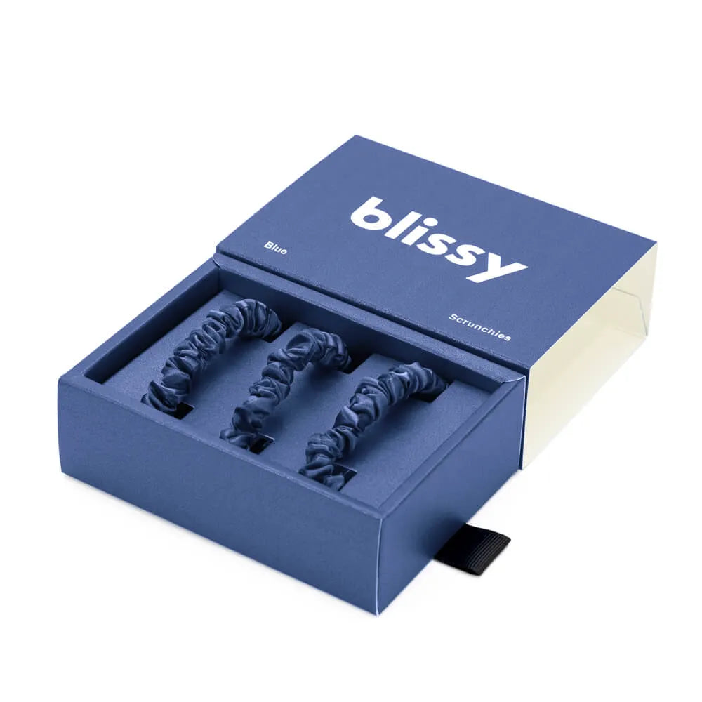 Blissy Skinny Scrunchies in Blue