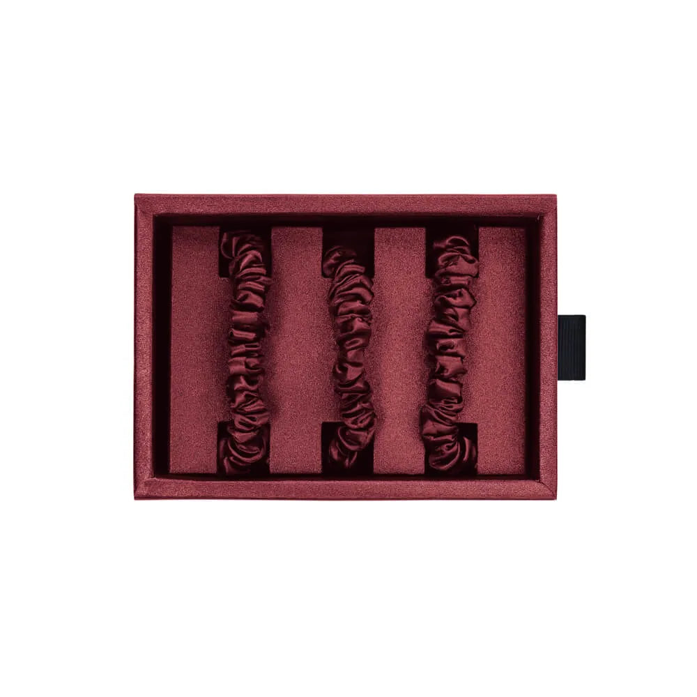 Blissy Skinny Scrunchies in Burgundy