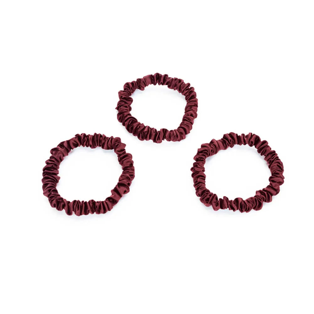 Blissy Skinny Scrunchies in Burgundy