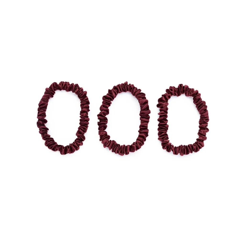 Blissy Skinny Scrunchies in Burgundy