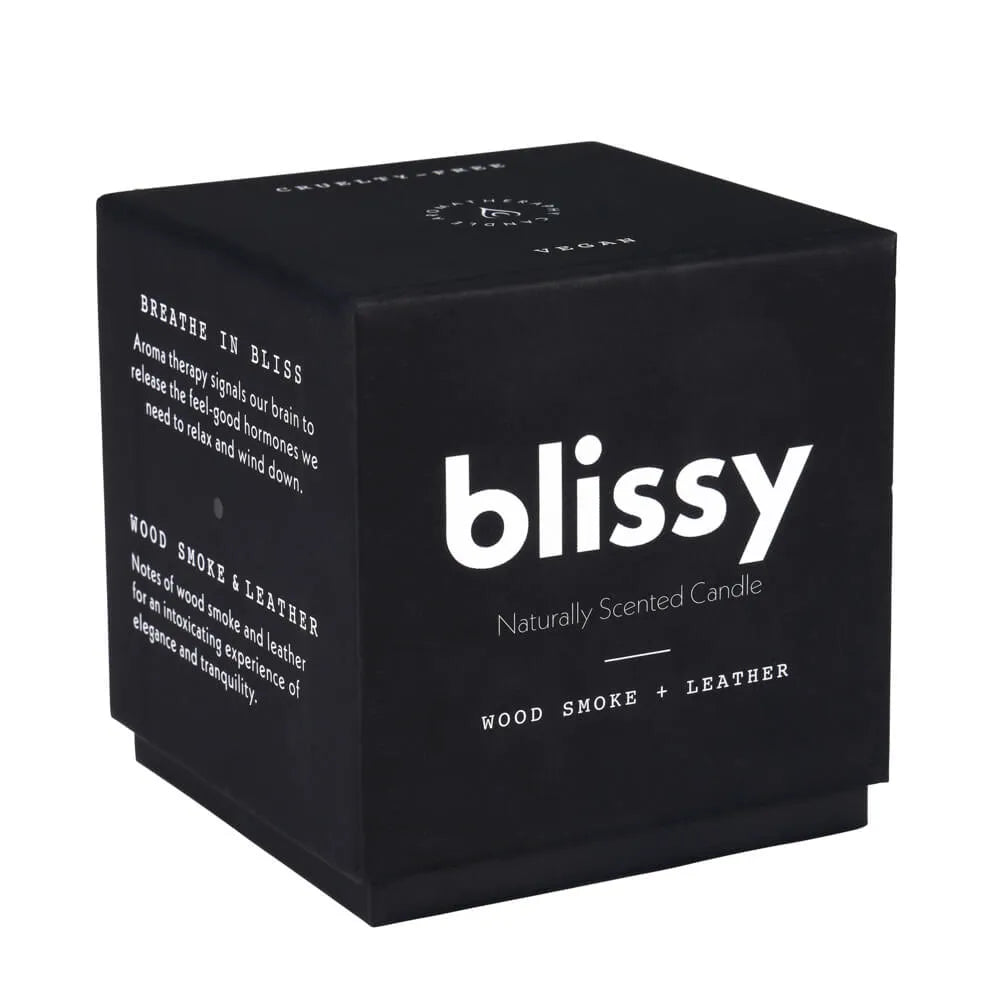 Blissy Candle - Woodsmoke & Leather