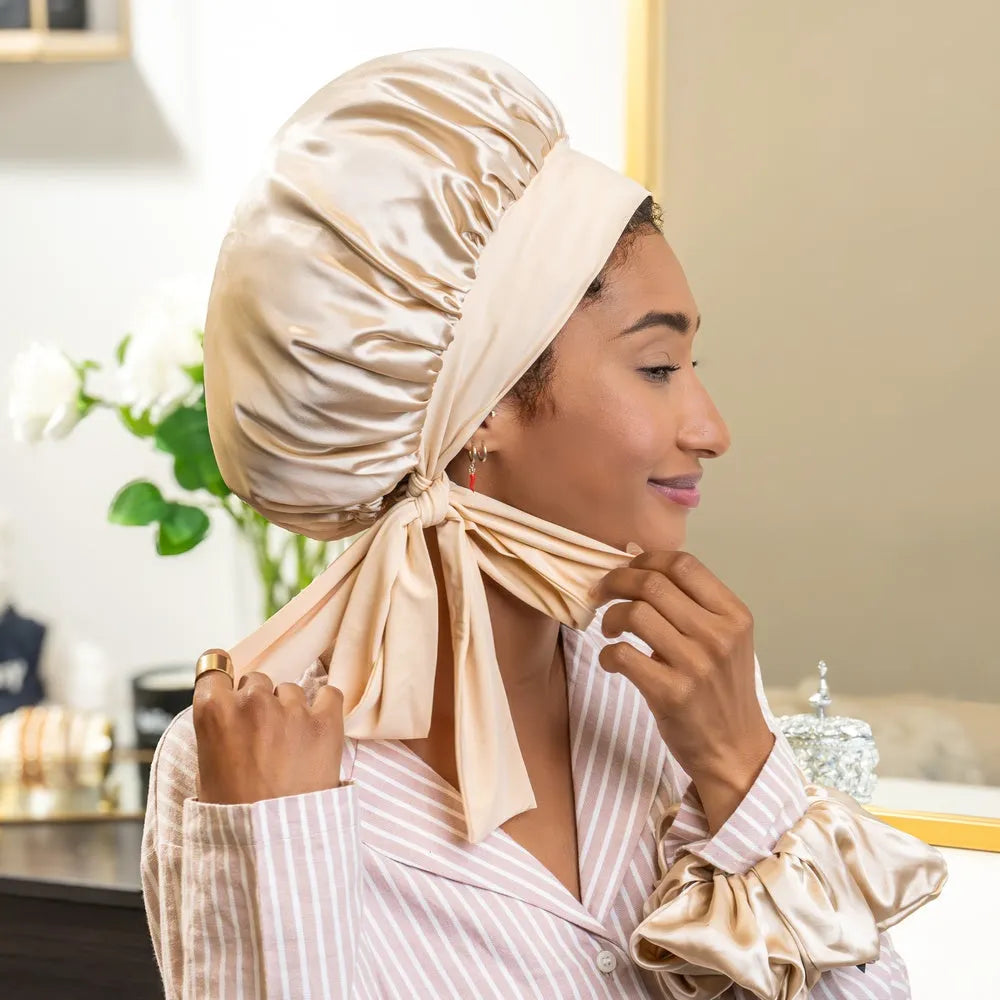 Blissy Bow Bonnet in Champagne