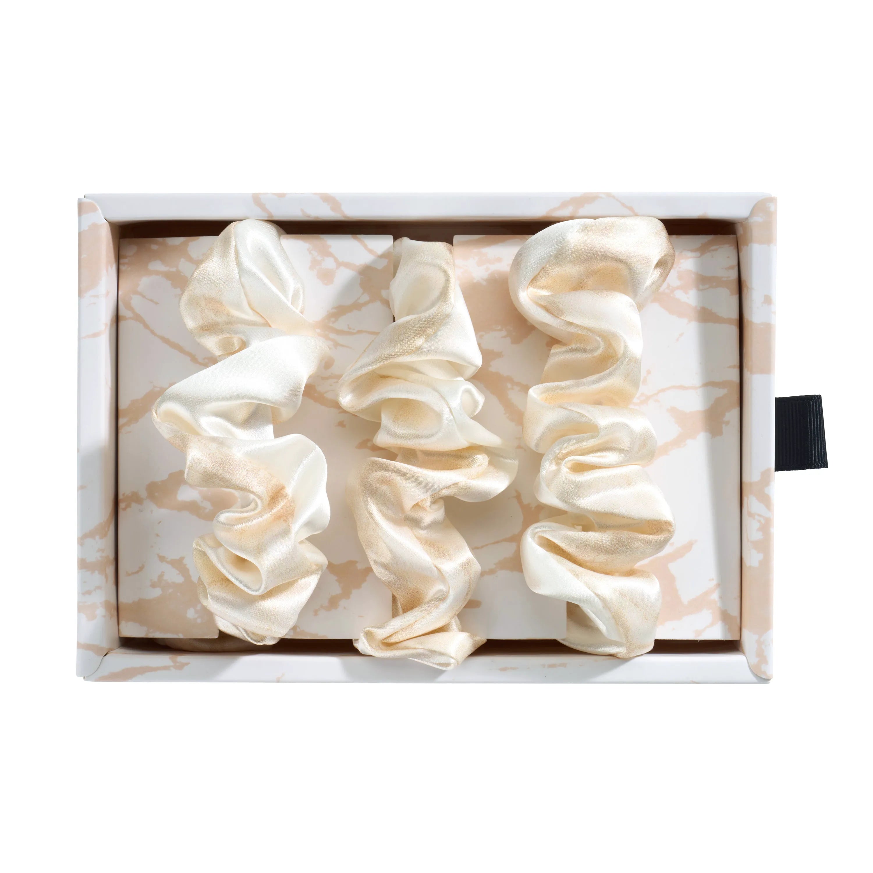 Blissy Scrunchies in Champagne Marble