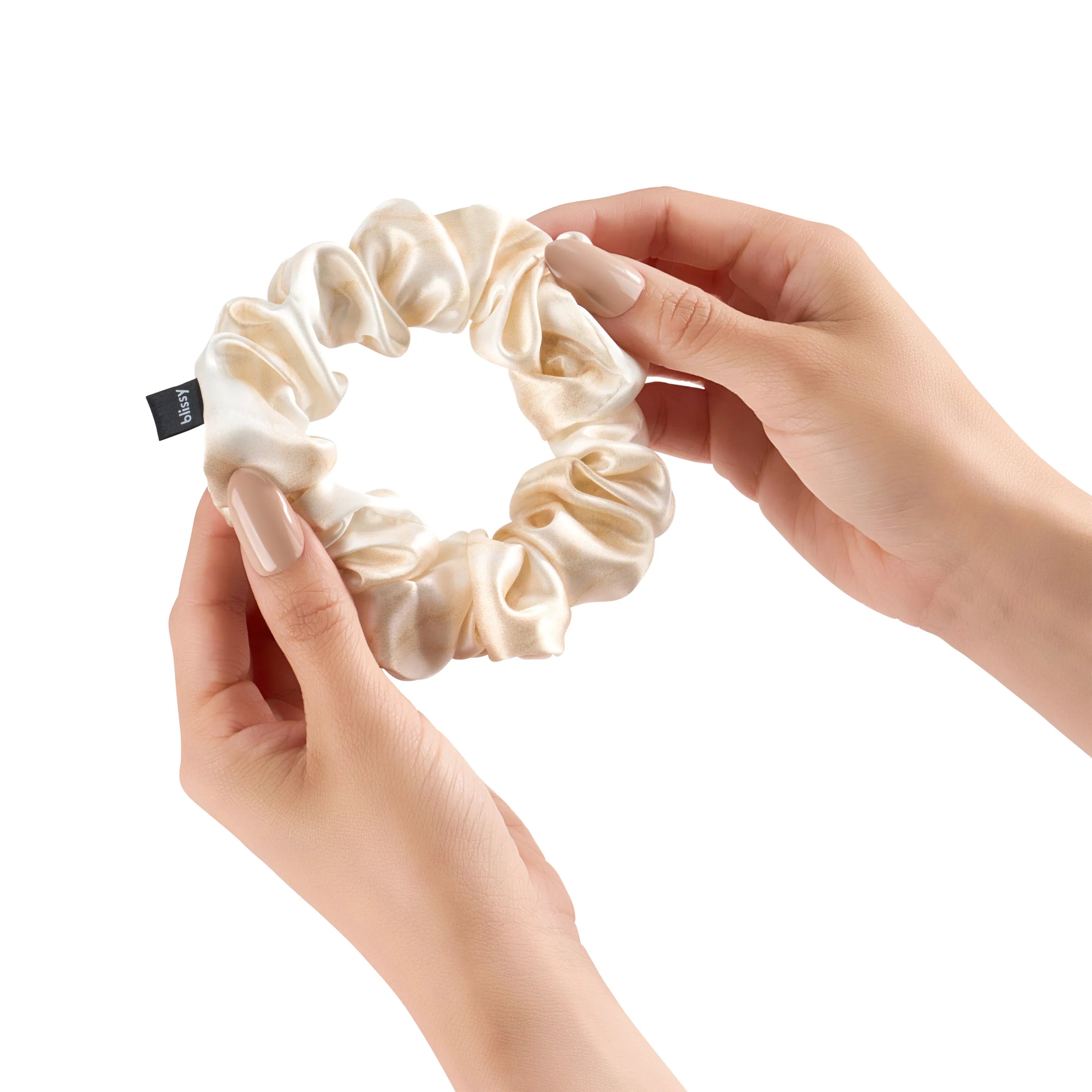 Blissy Scrunchies in Champagne Marble