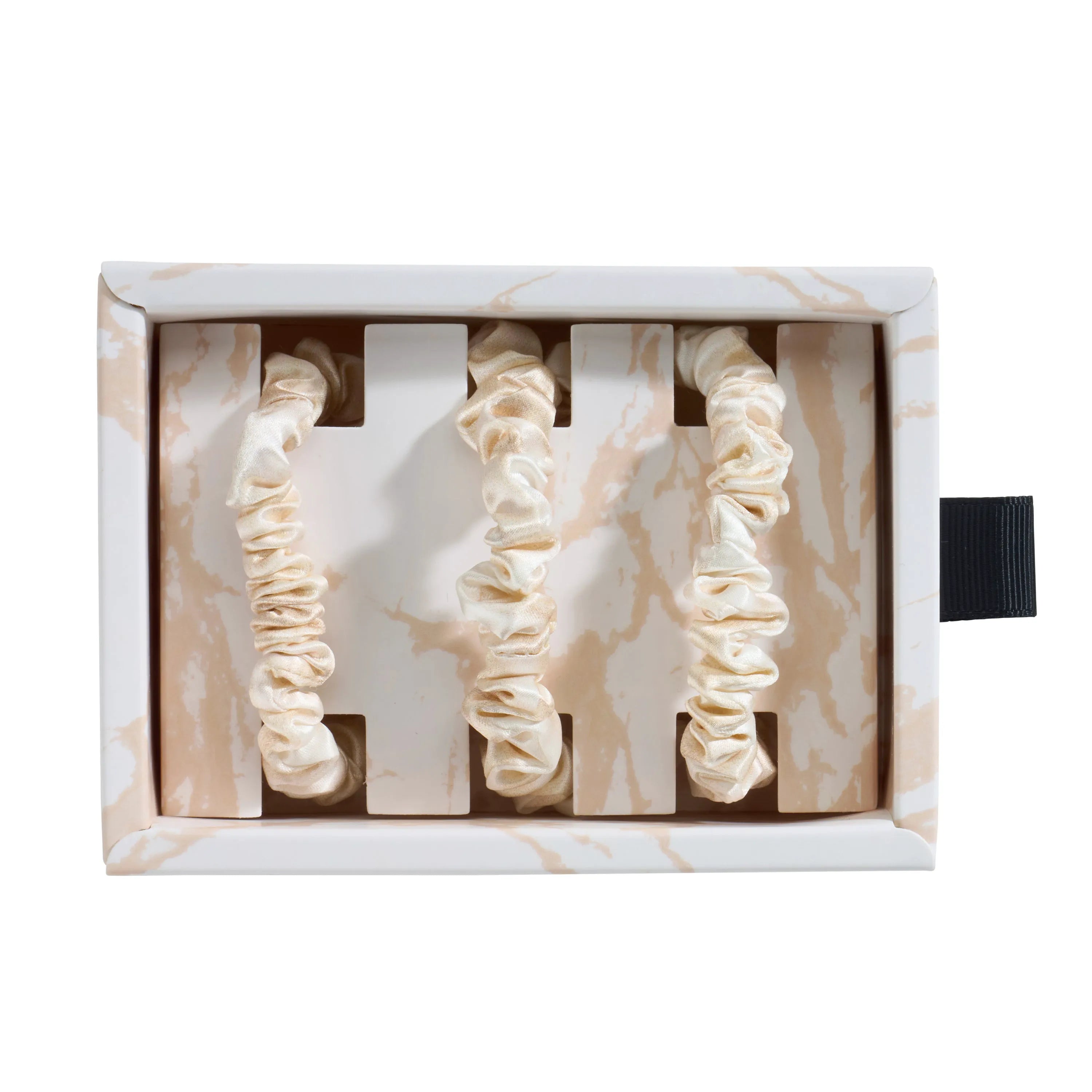 Blissy Skinny Scrunchies in Champagne Marble