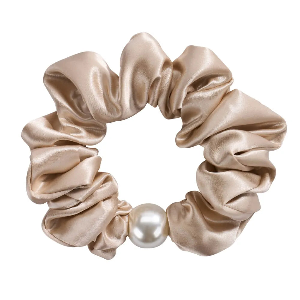 Blissy Pearl Scrunchies in Champagne