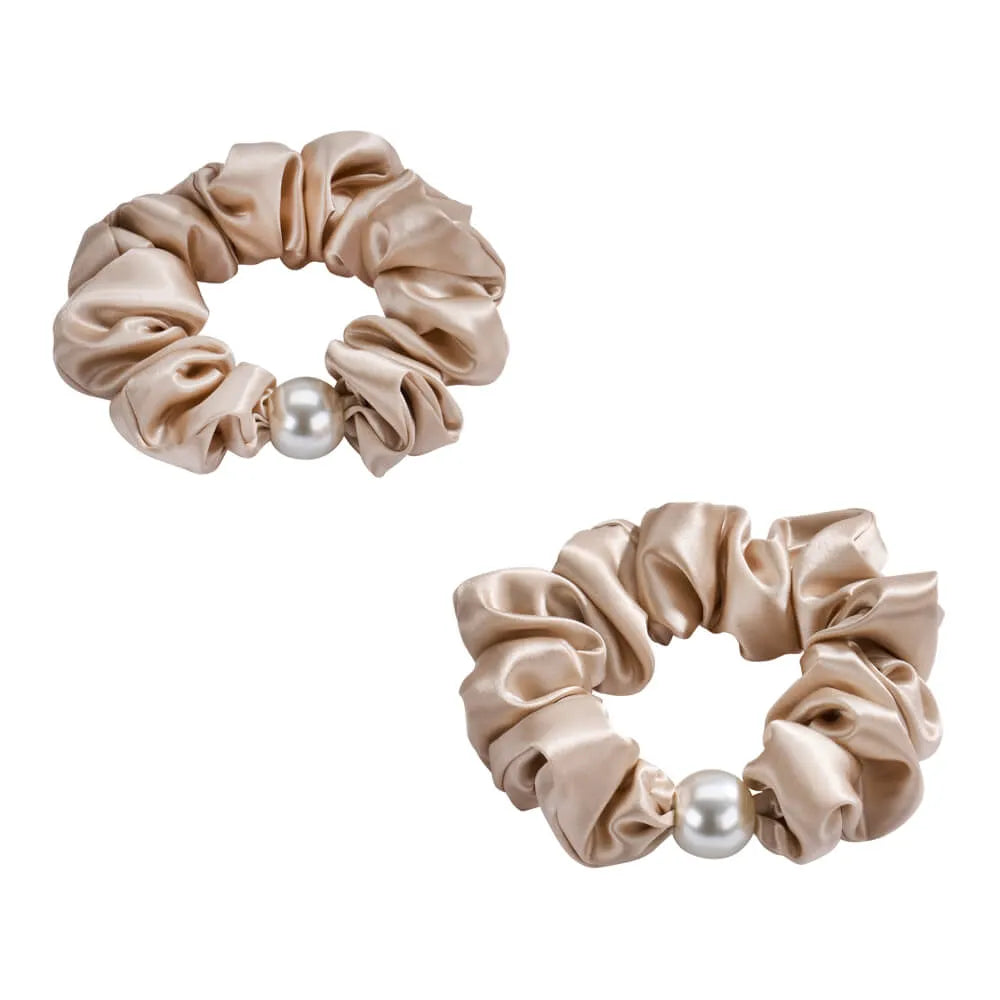Blissy Pearl Scrunchies in Champagne