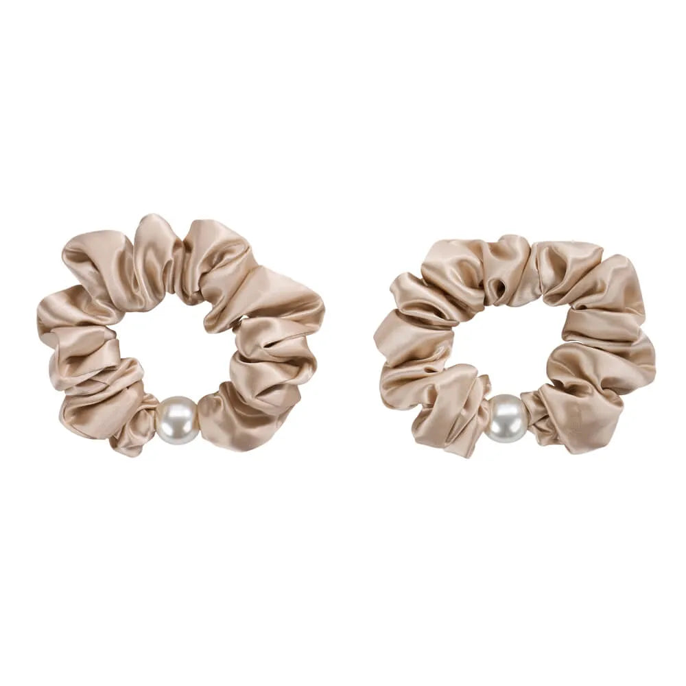 Blissy Pearl Scrunchies in Champagne