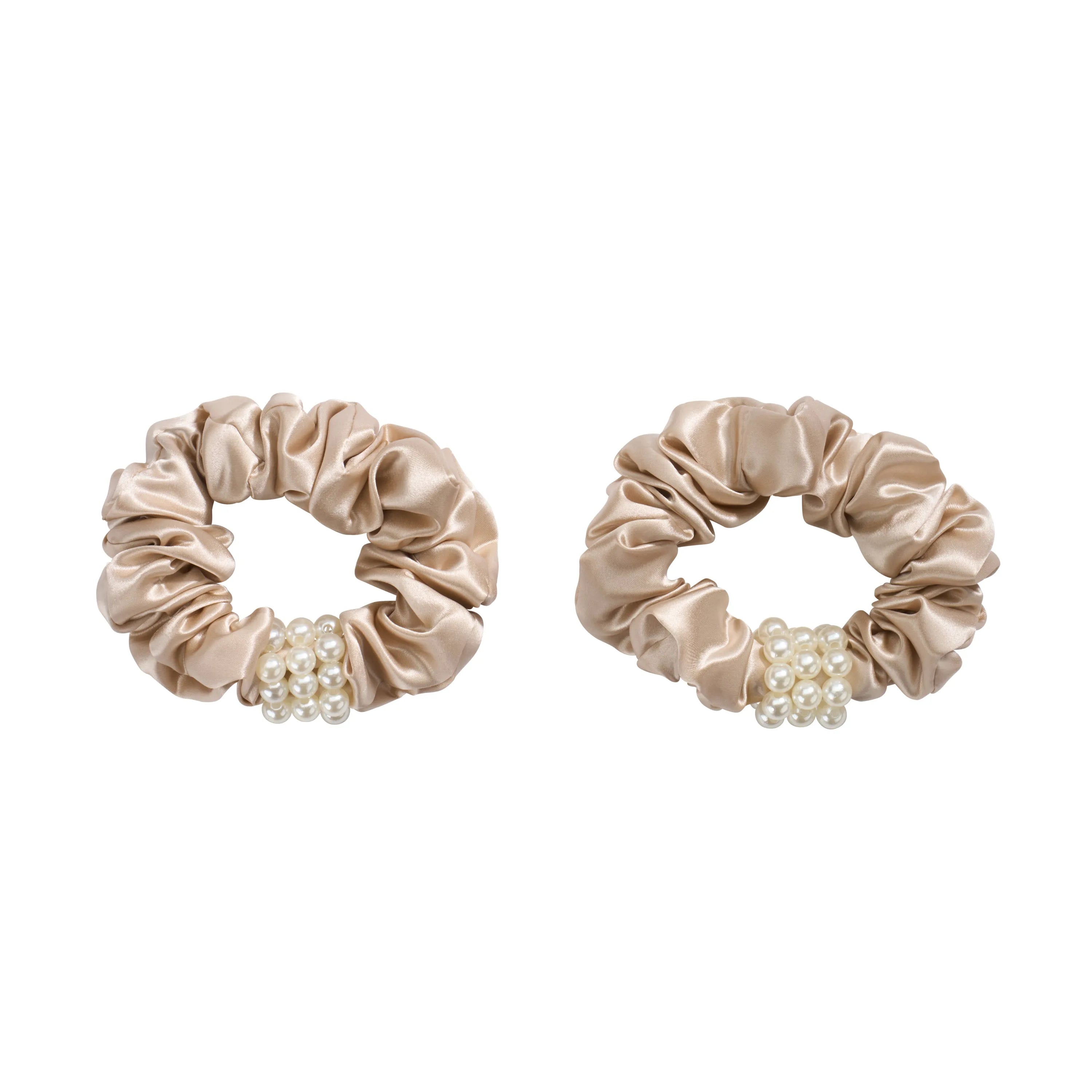 Blissy Petite Pearl Scrunchies in Champagne