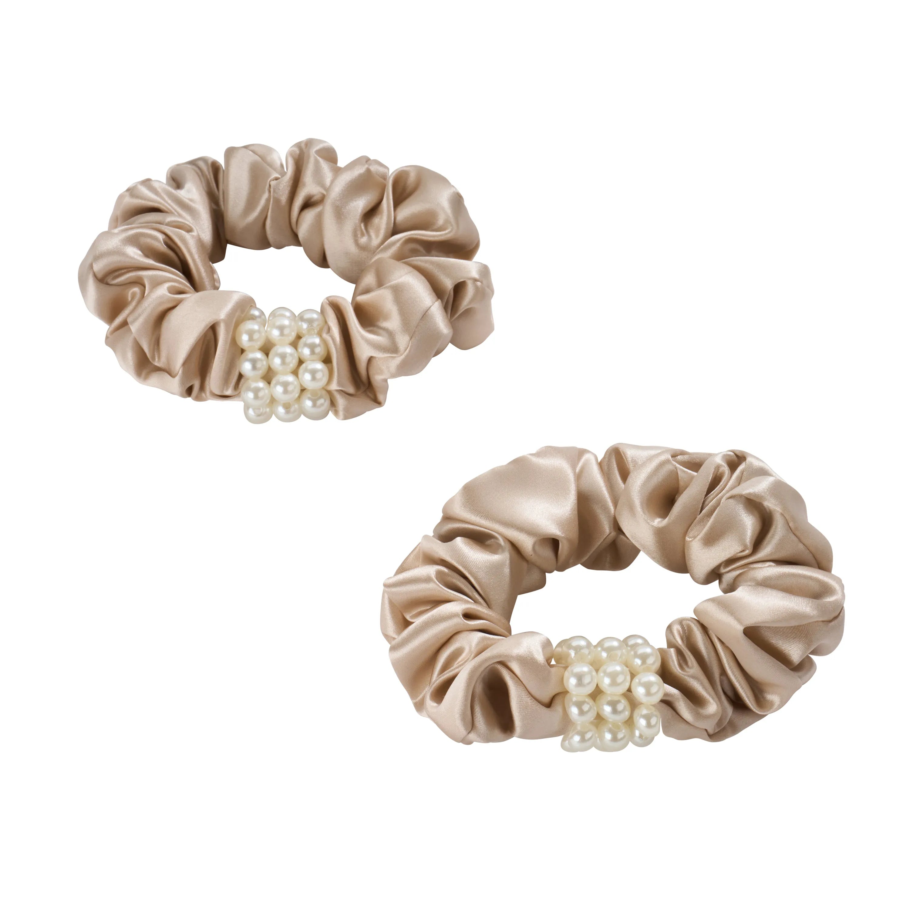 Blissy Petite Pearl Scrunchies in Champagne