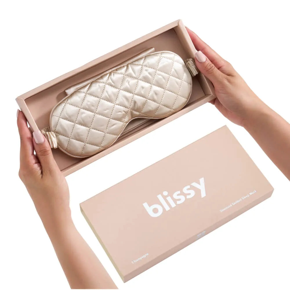 Champagne Diamond Quilted Sleep Mask