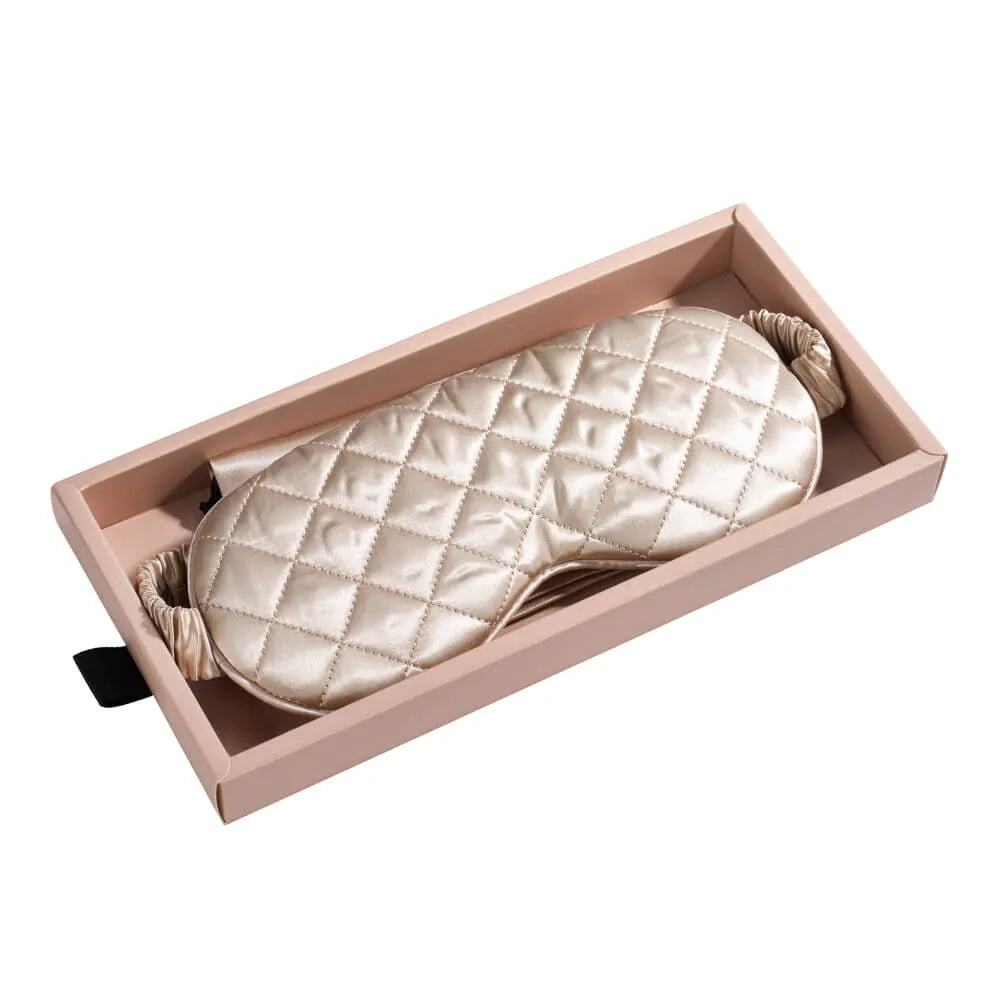 Champagne Diamond Quilted Sleep Mask