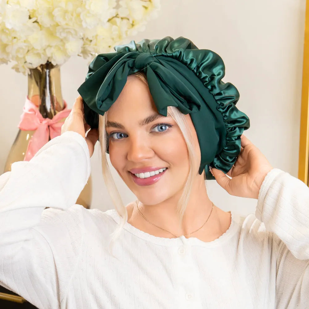Blissy Bow Bonnet in Emerald