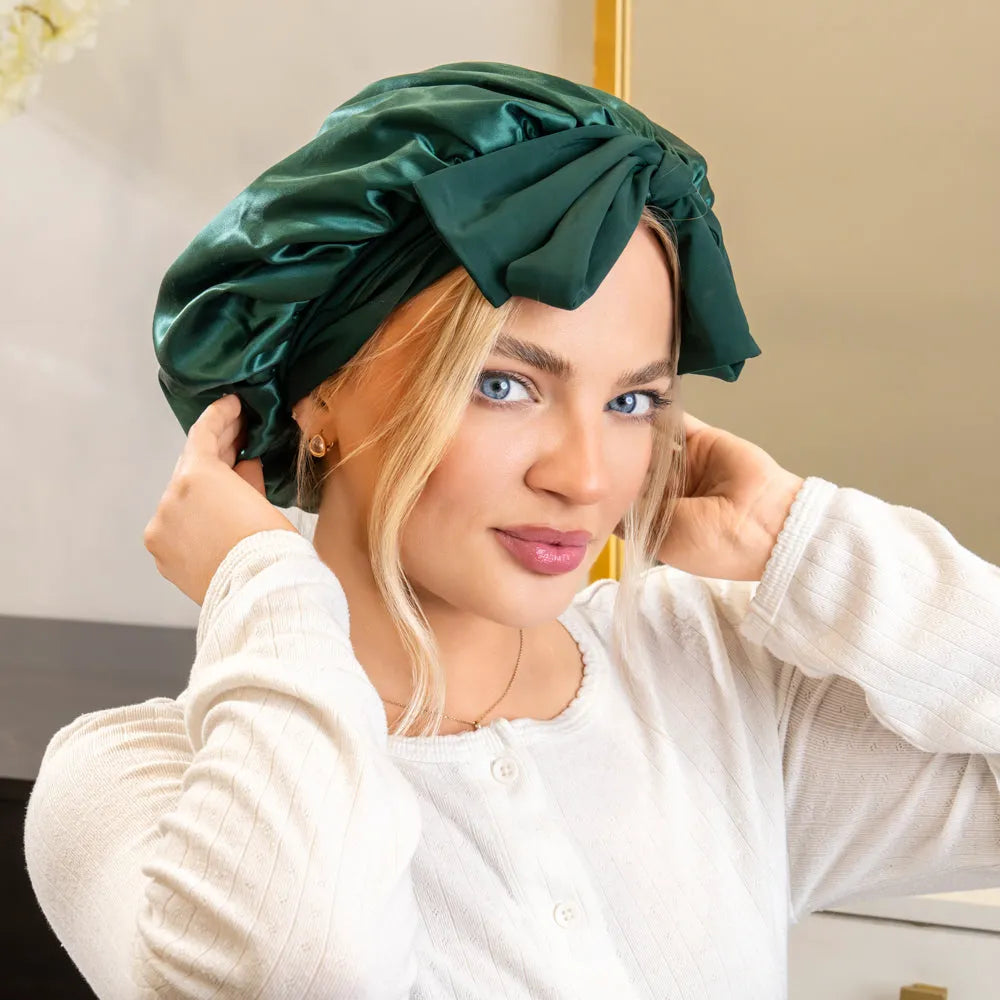 Blissy Bow Bonnet in Emerald