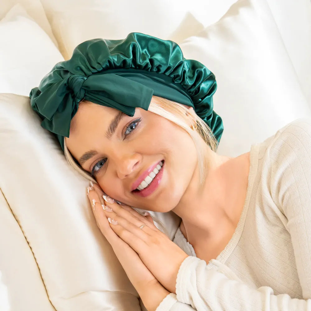 Blissy Bow Bonnet in Emerald