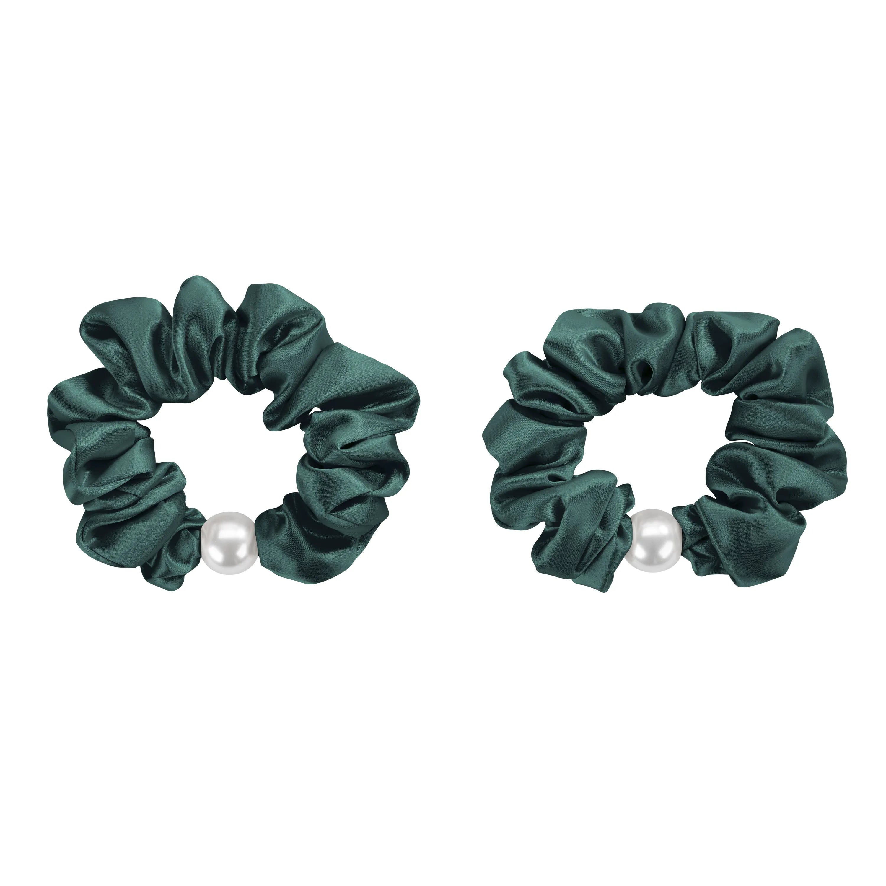 Blissy Pearl Scrunchies in Emerald