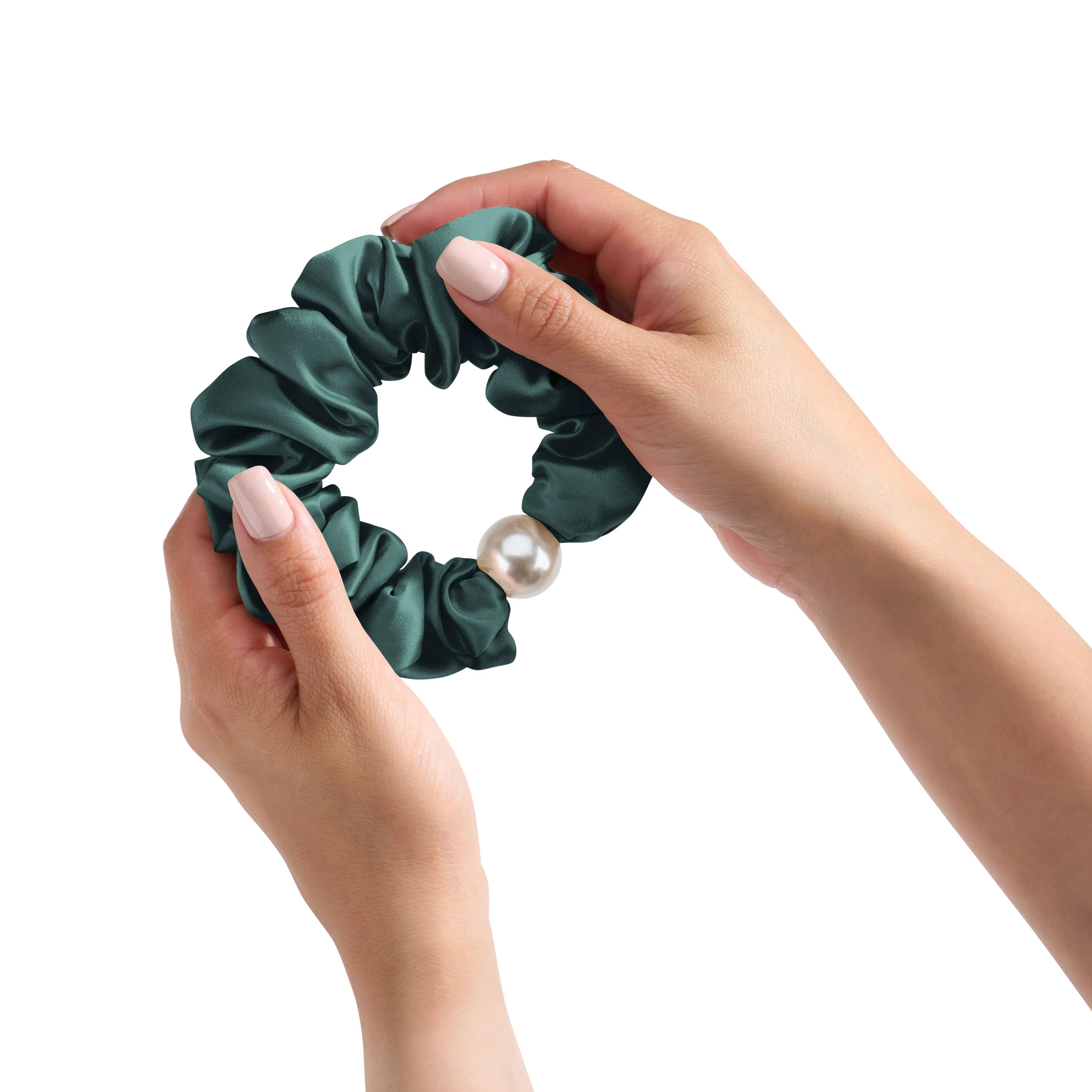 Blissy Pearl Scrunchies in Emerald