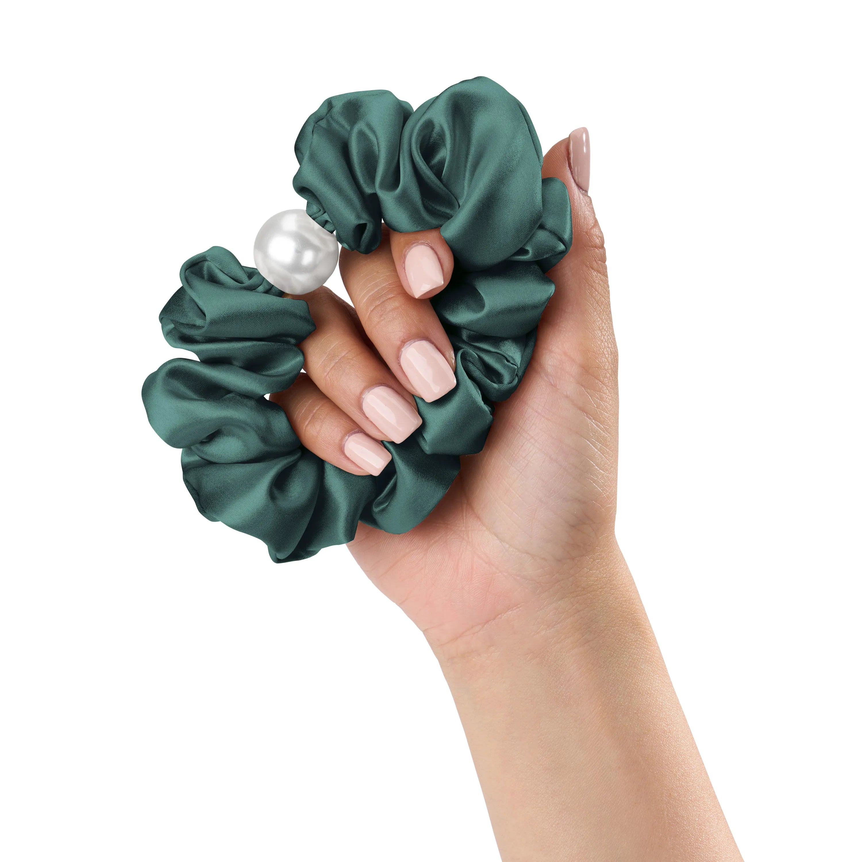Blissy Pearl Scrunchies in Emerald