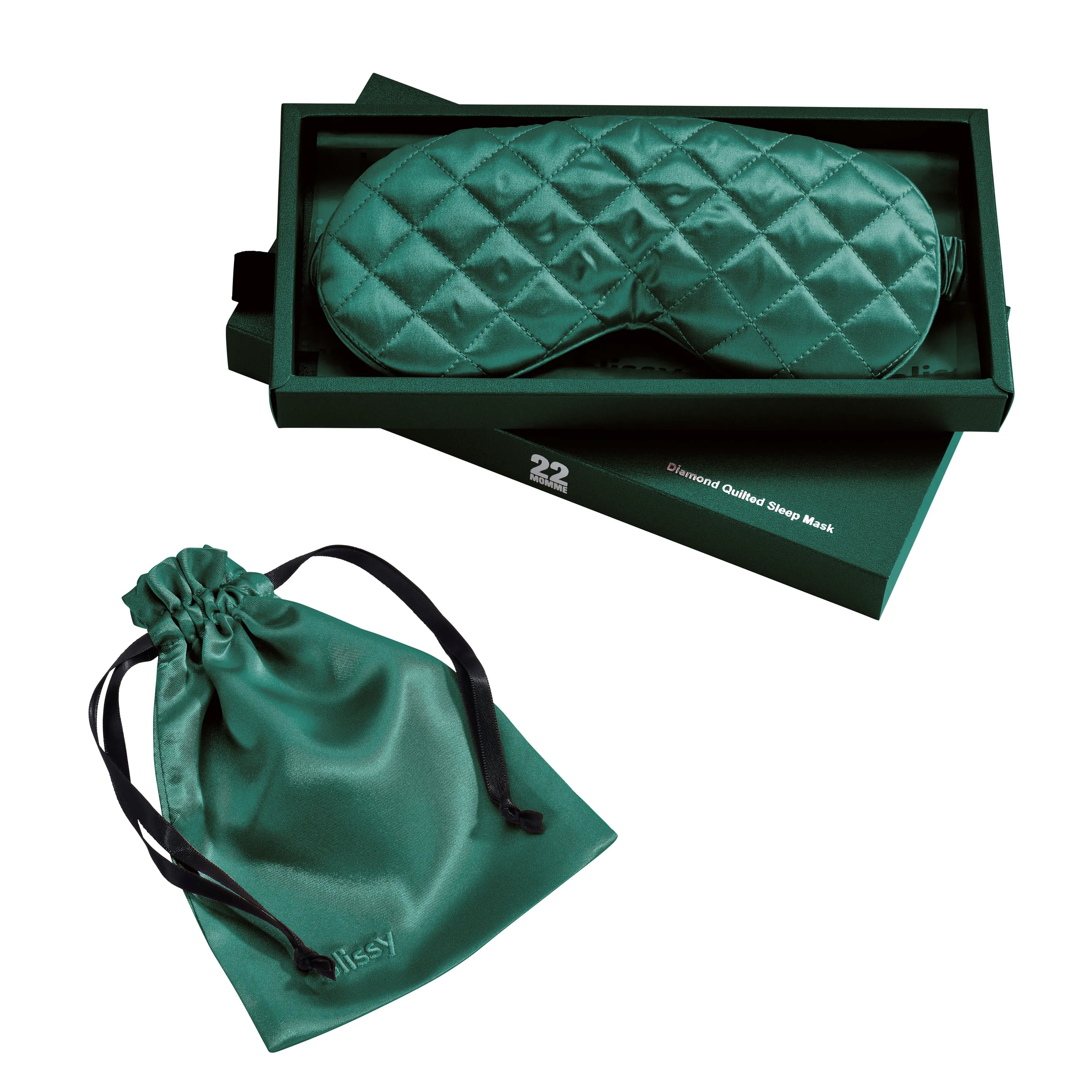 Emerald Diamond Quilted Sleep Mask
