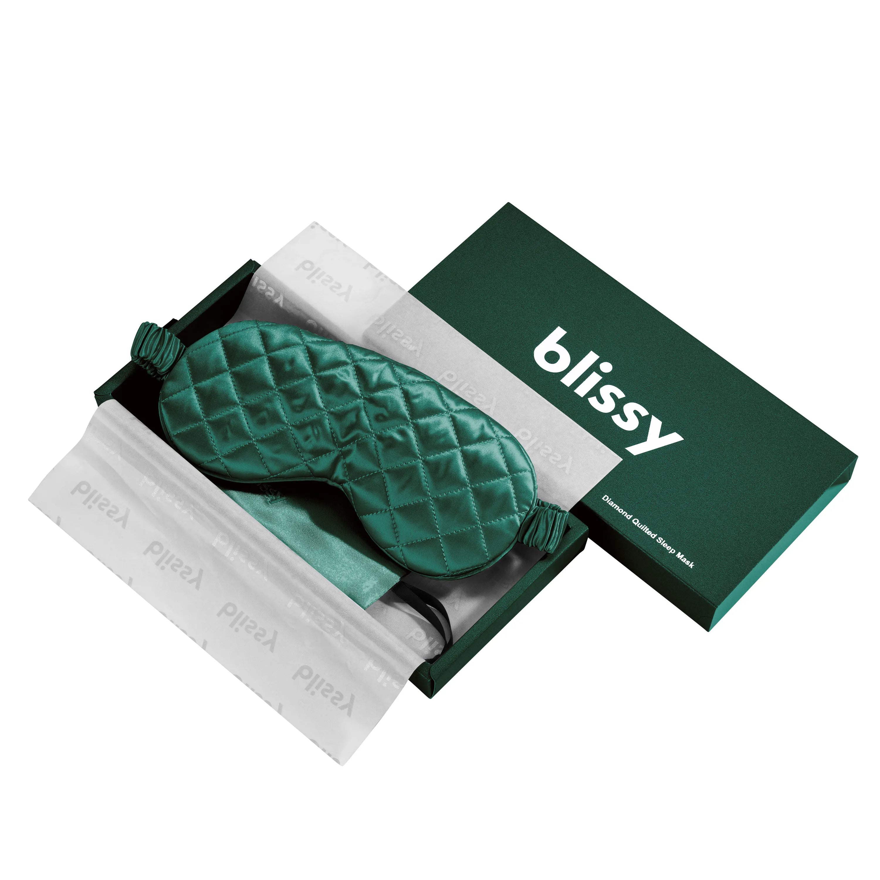 Emerald Diamond Quilted Sleep Mask