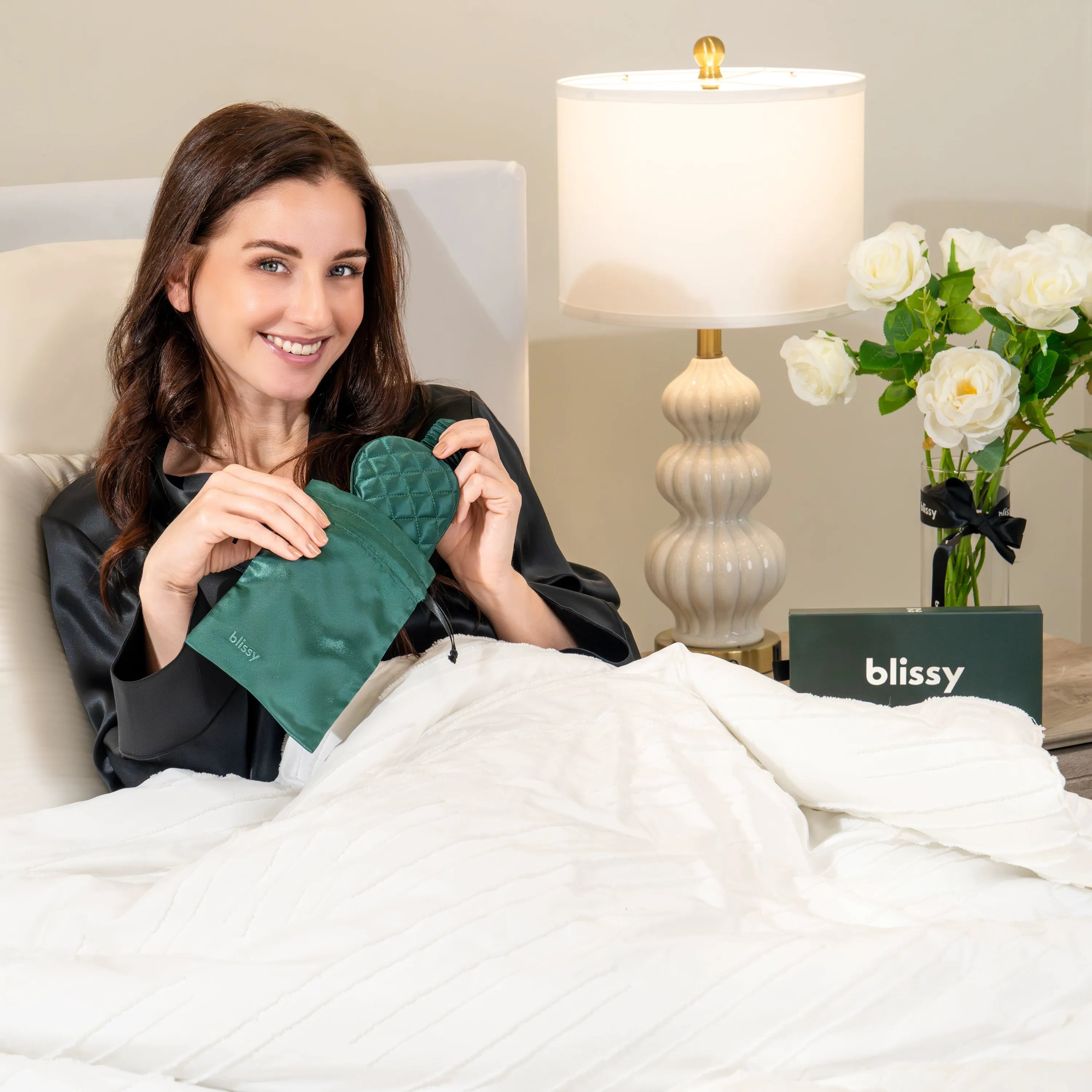 Emerald Diamond Quilted Sleep Mask