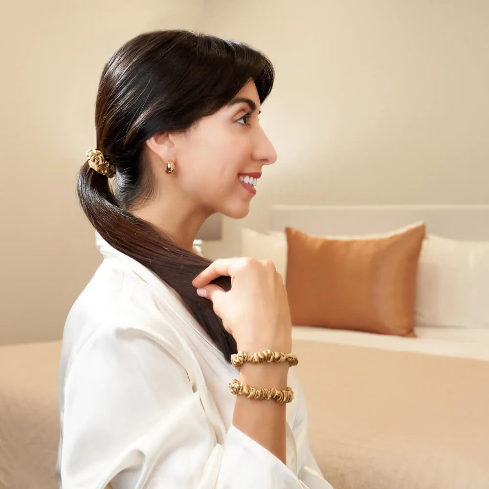 Blissy Skinny Scrunchies in Gold