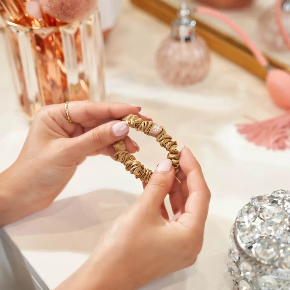 Blissy Skinny Scrunchies in Gold