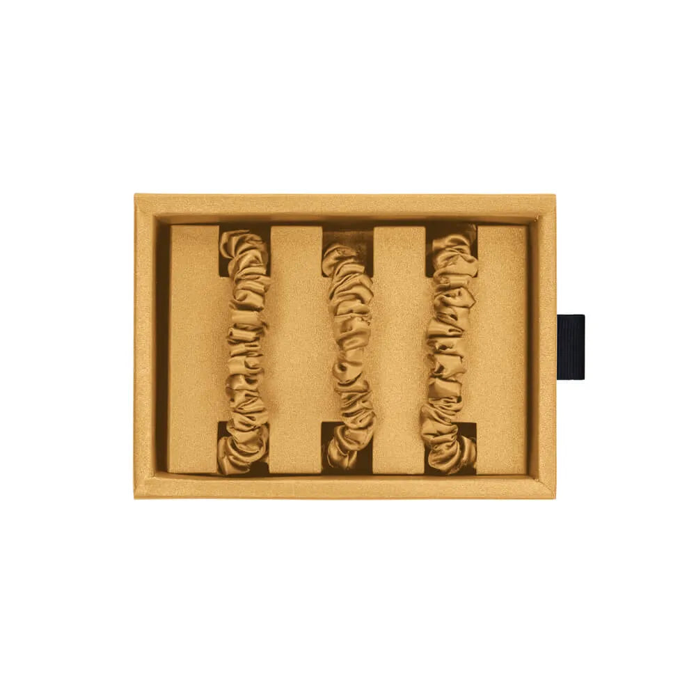 Blissy Skinny Scrunchies in Gold
