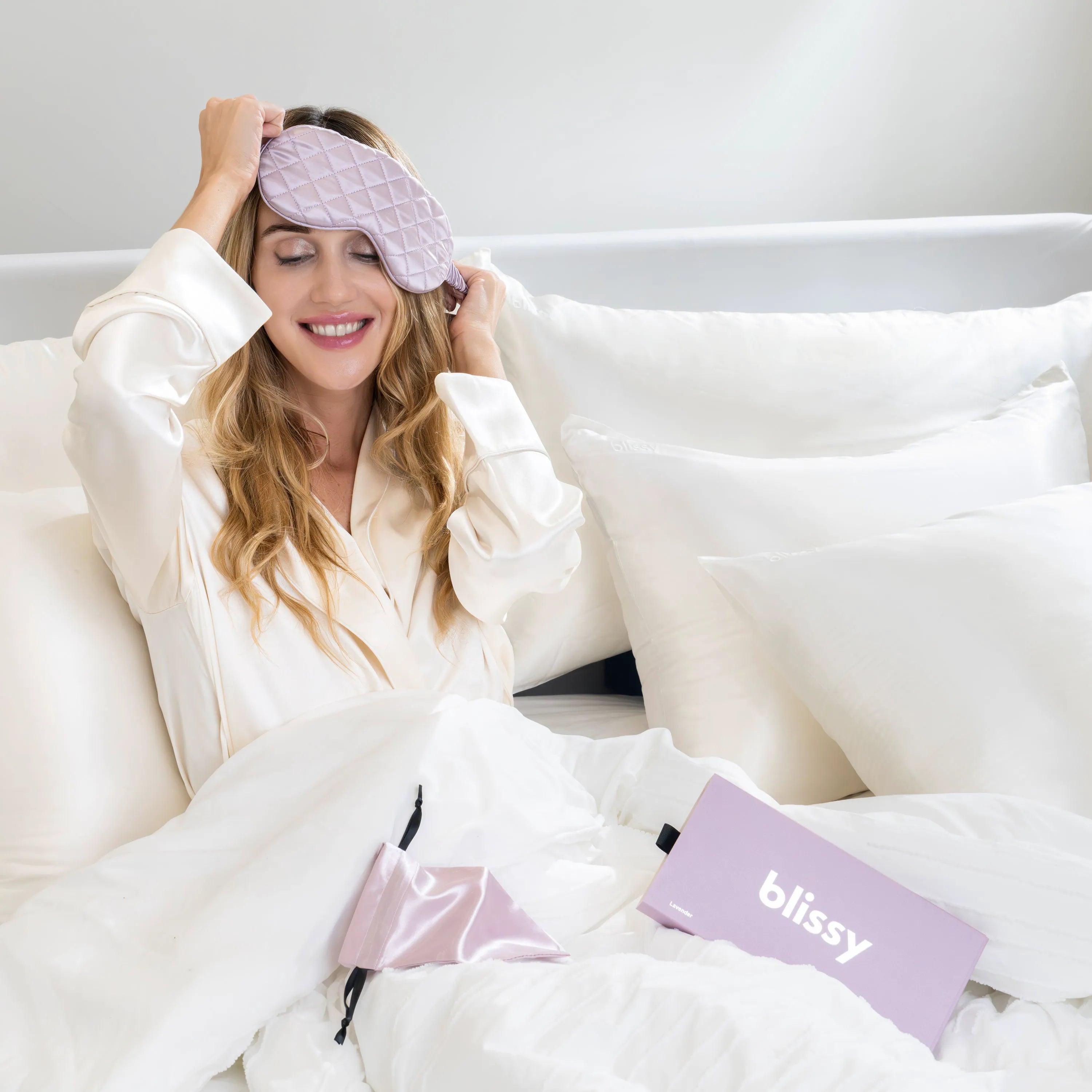 Lavender Diamond Quilted Sleep Mask