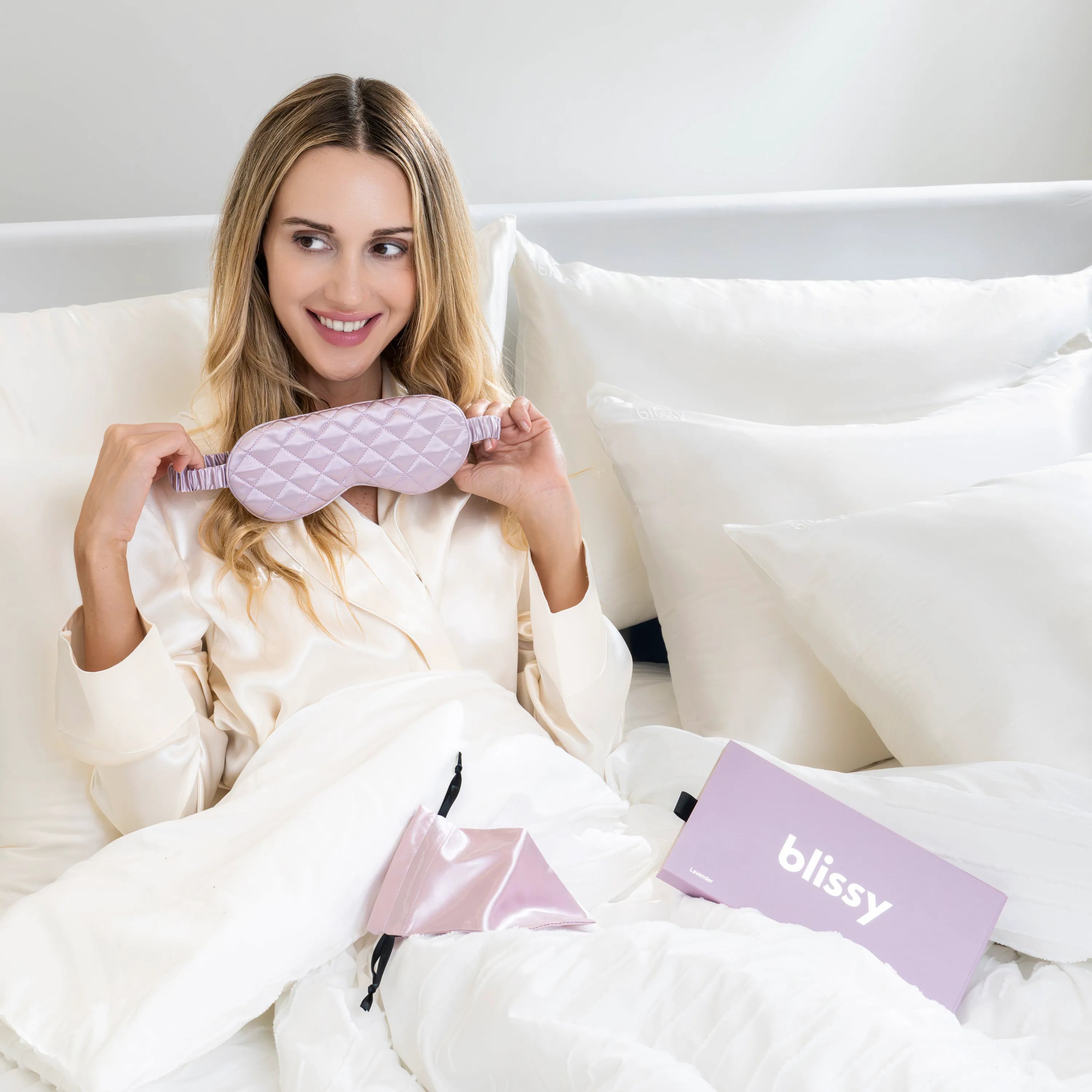 Lavender Diamond Quilted Sleep Mask