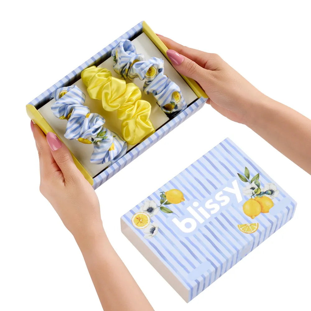 Blissy Scrunchies in Lemon Bloom