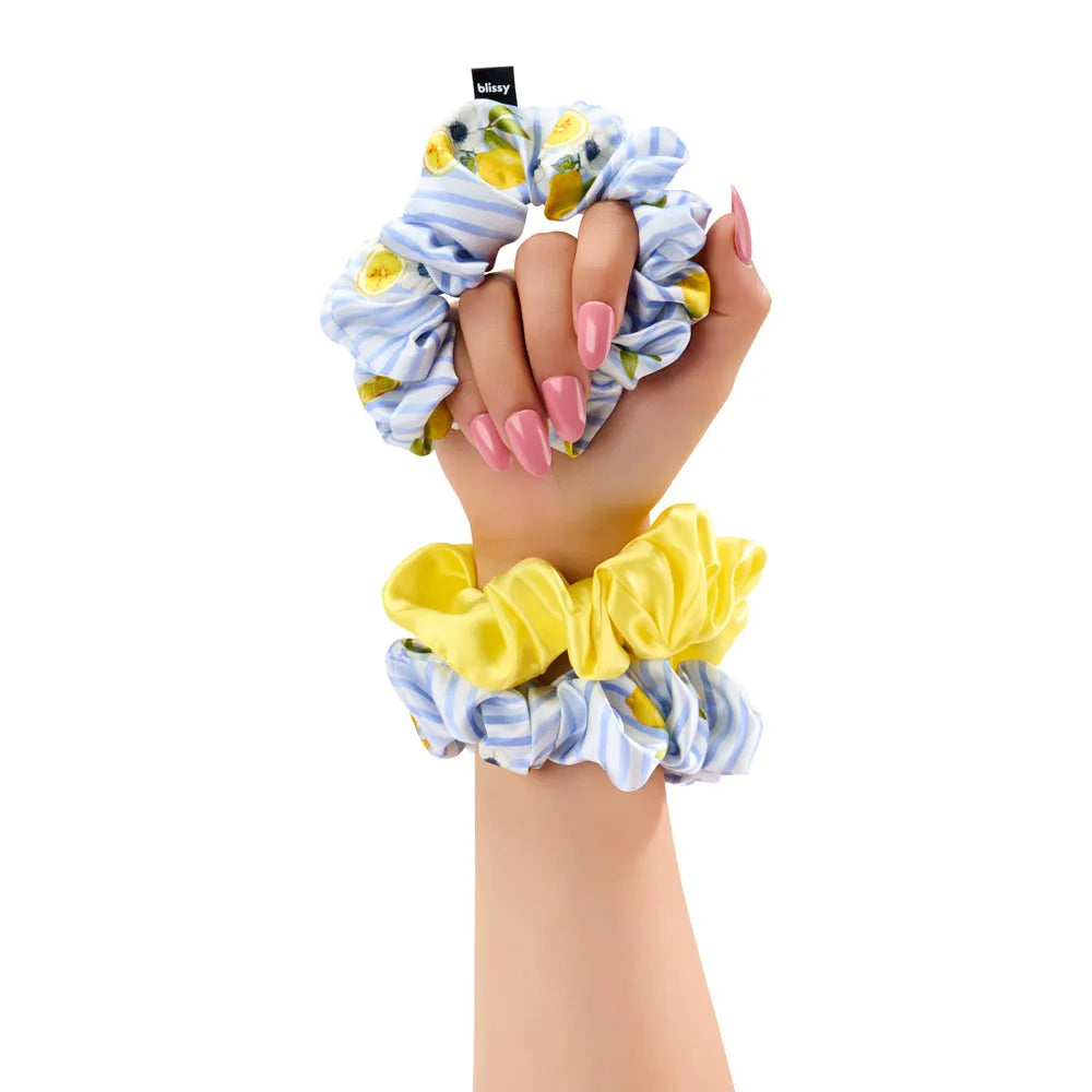 Blissy Scrunchies in Lemon Bloom