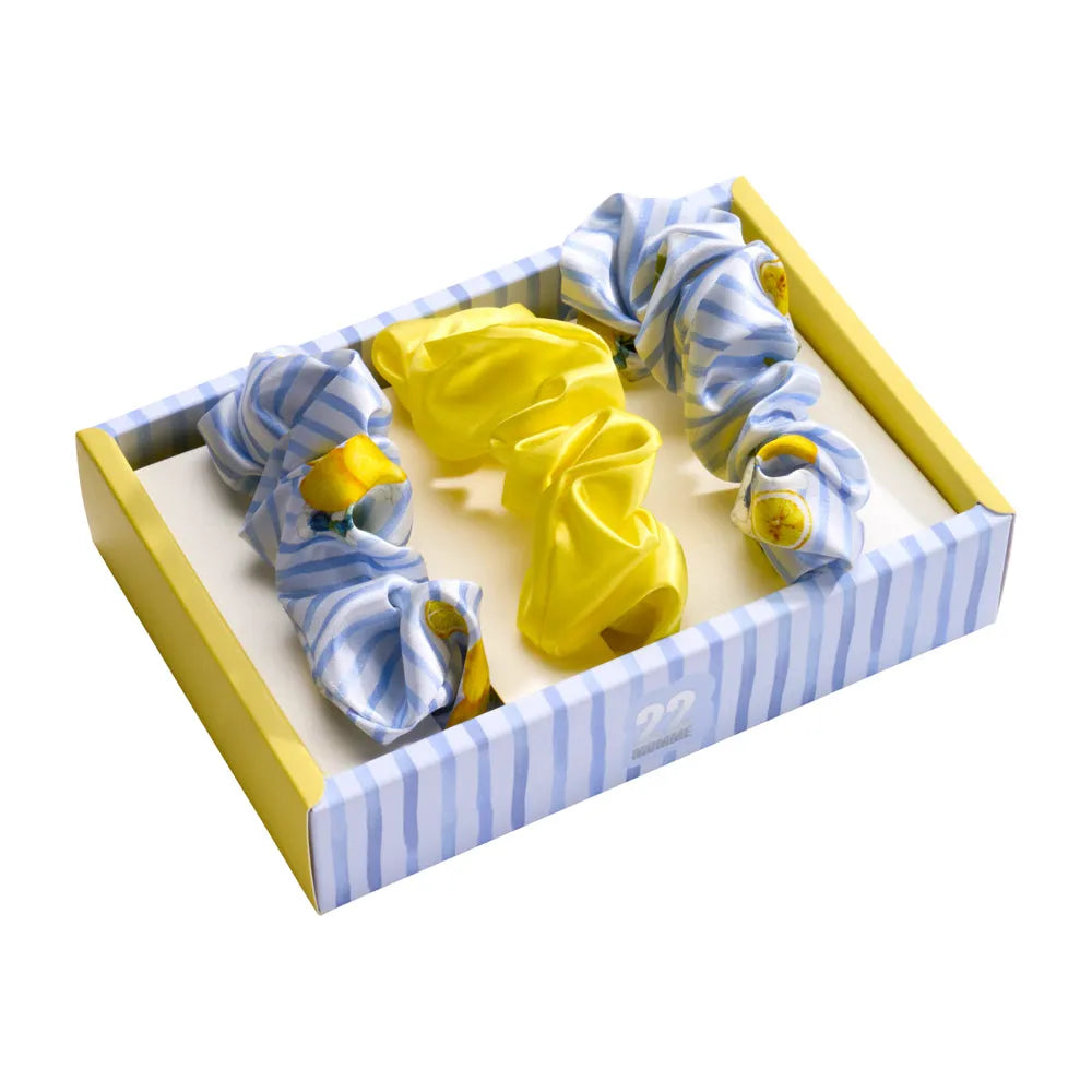 Blissy Scrunchies in Lemon Bloom