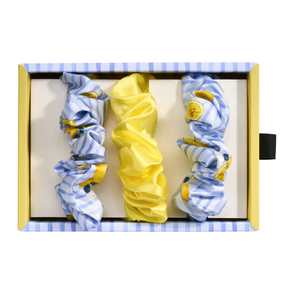 Blissy Scrunchies in Lemon Bloom